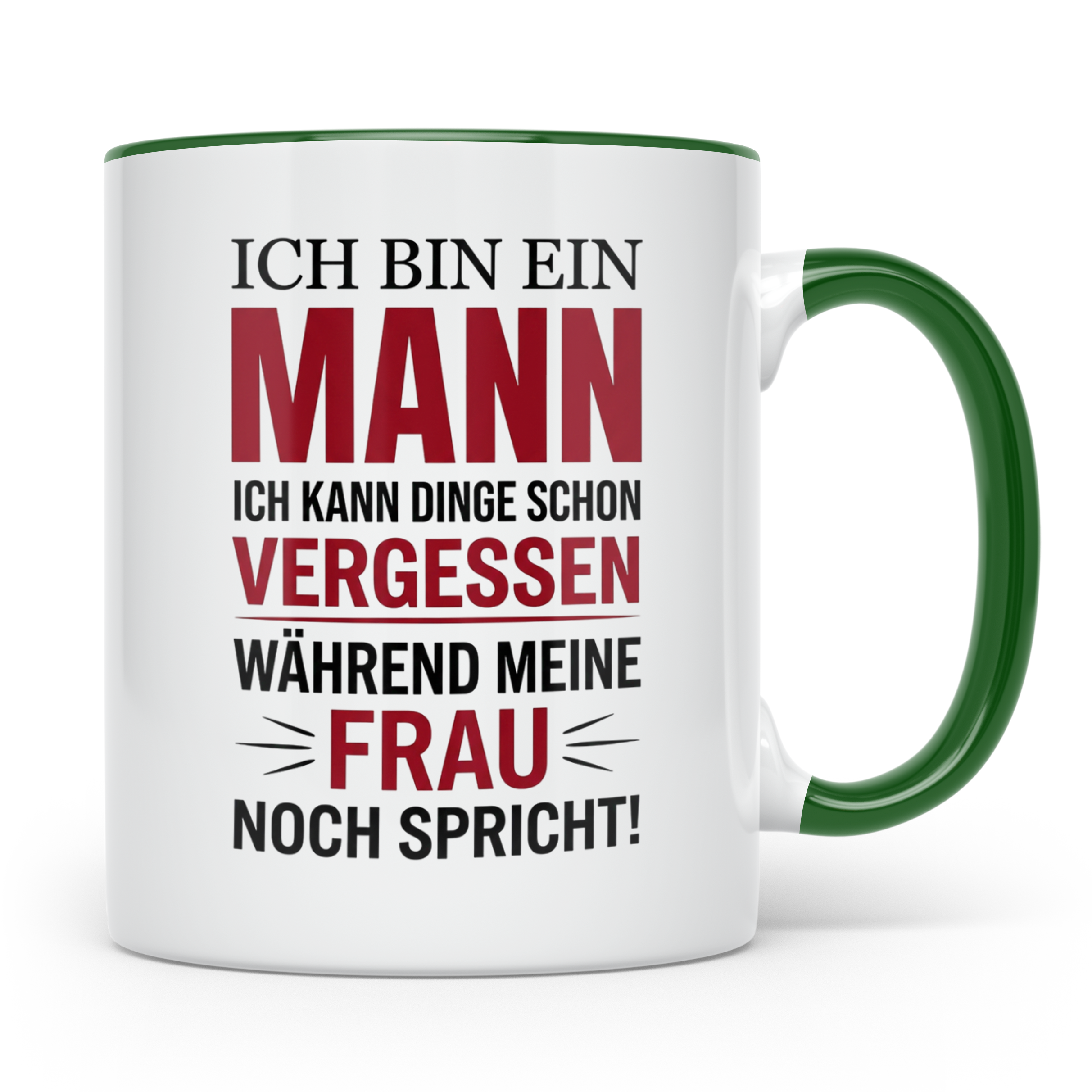 Männer Tasse mit Spruch Ich bin ein Mann lustig Kaffeetasse  – Grün [farbe:grün]