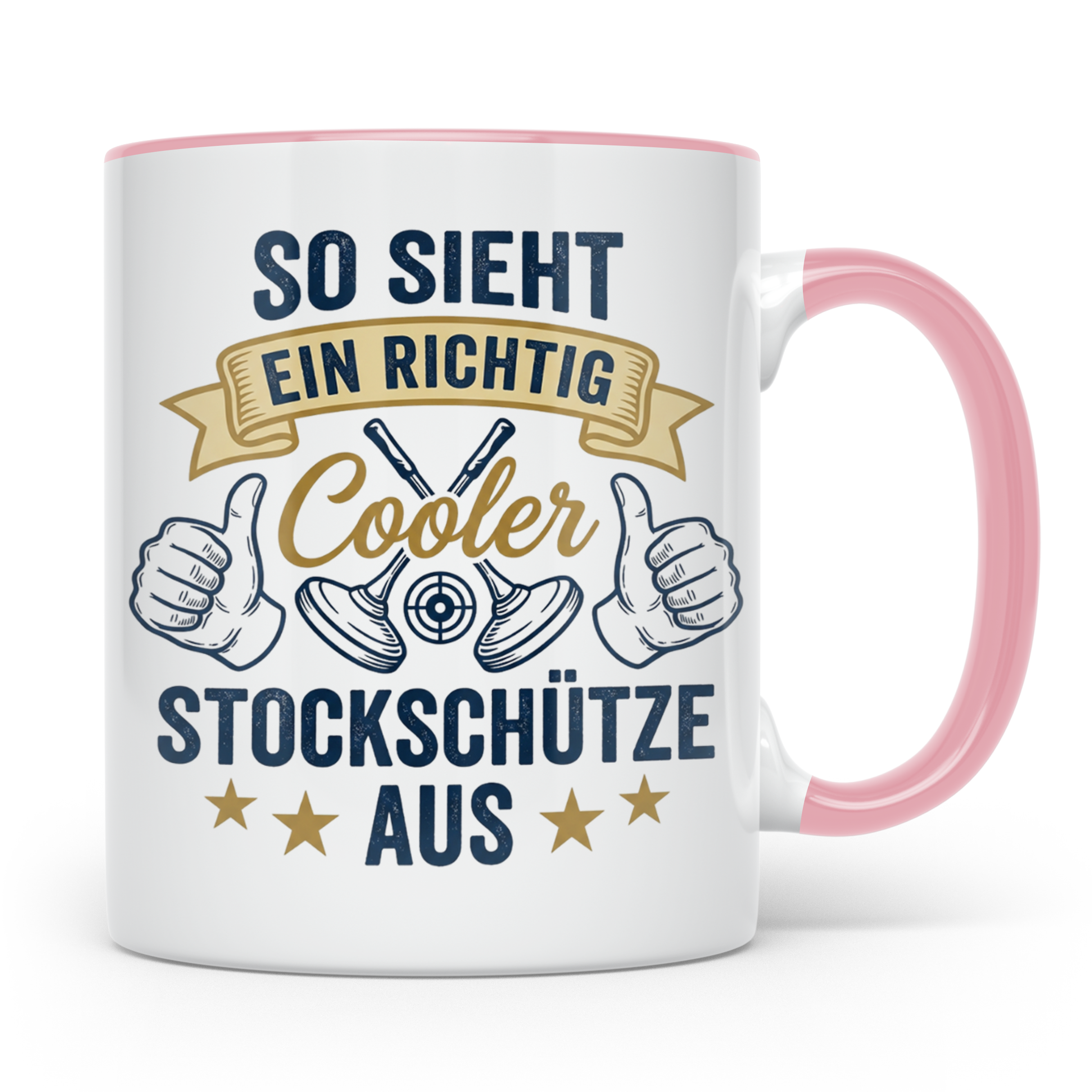 Stockschütze Tasse mit Spruch So sieht ein cooler Stockschüt – Rosa [farbe:rosa]