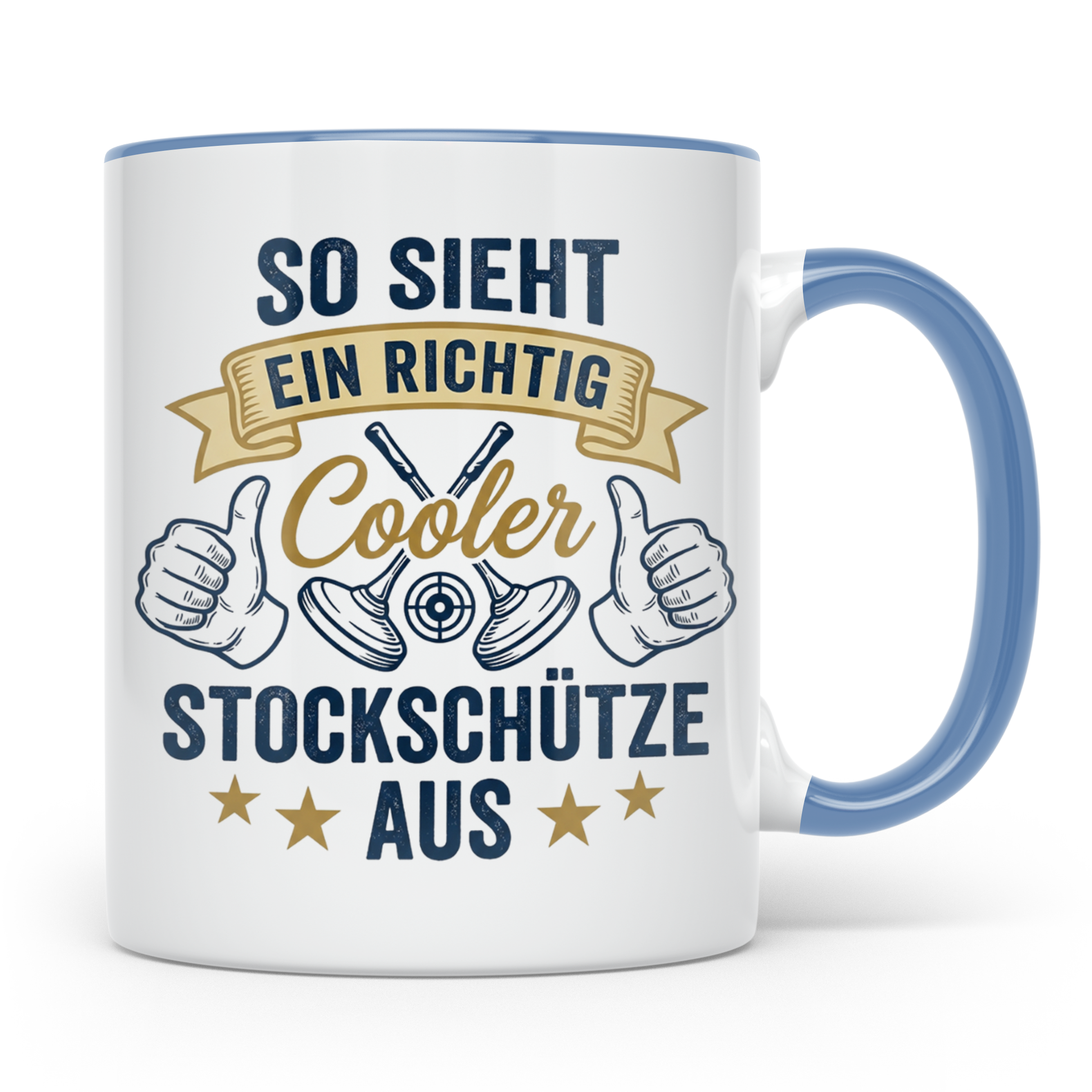 Stockschütze Tasse mit Spruch So sieht ein cooler Stockschüt – Blau [farbe:blau]