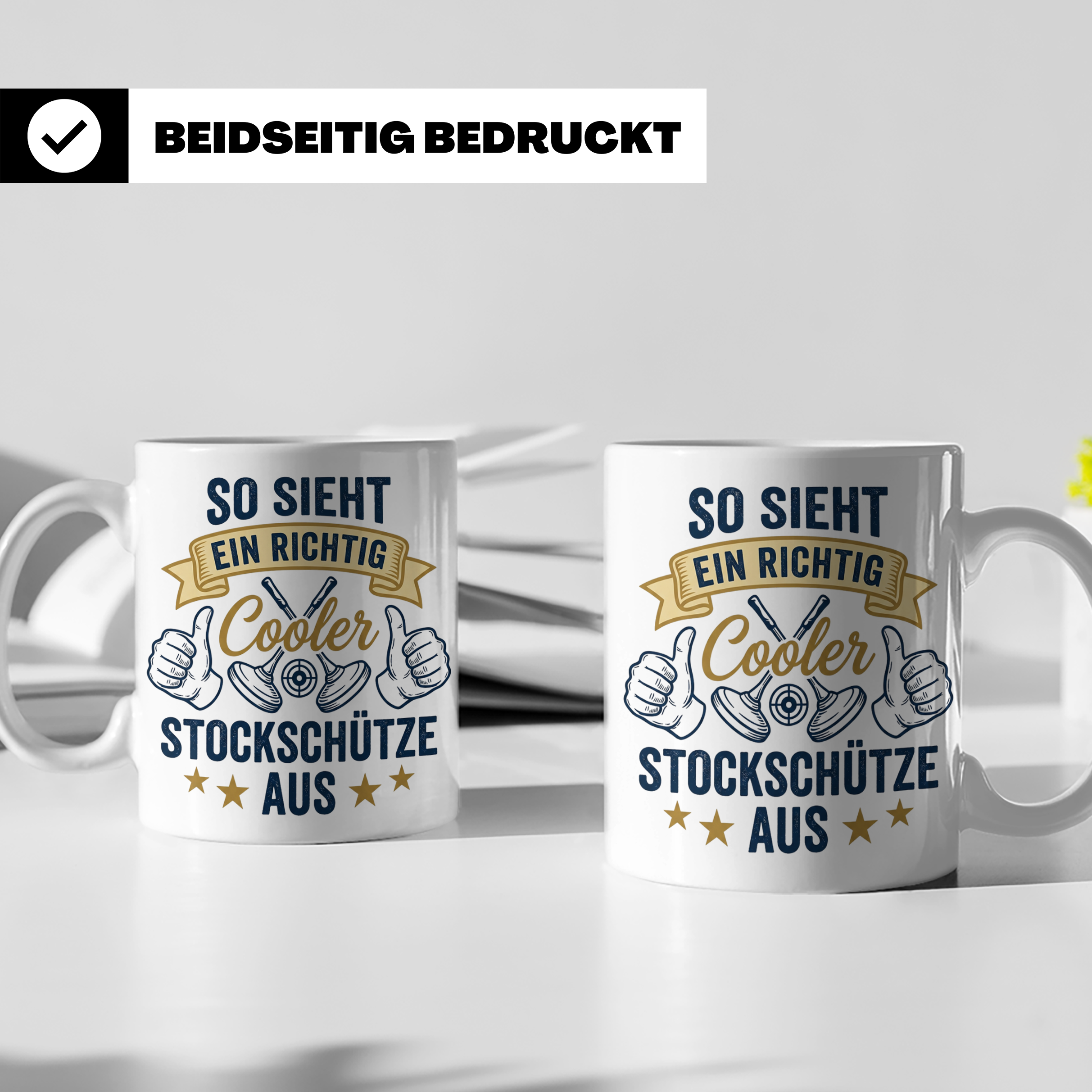 Stockschütze Tasse mit Spruch So sieht ein cooler Stockschüt – Weiß [farbe:weiß]