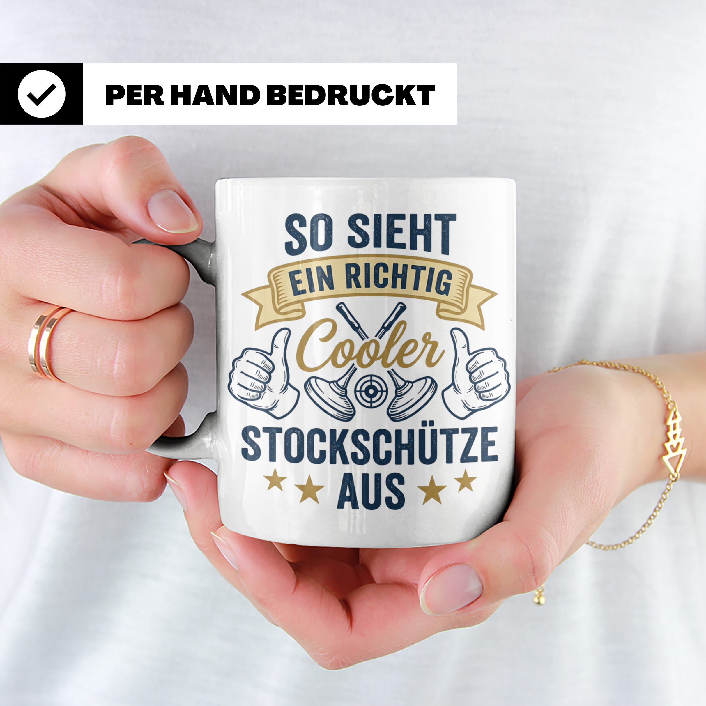 Stockschütze Tasse mit Spruch So sieht ein cooler Stockschüt – Weiß [farbe:weiß]