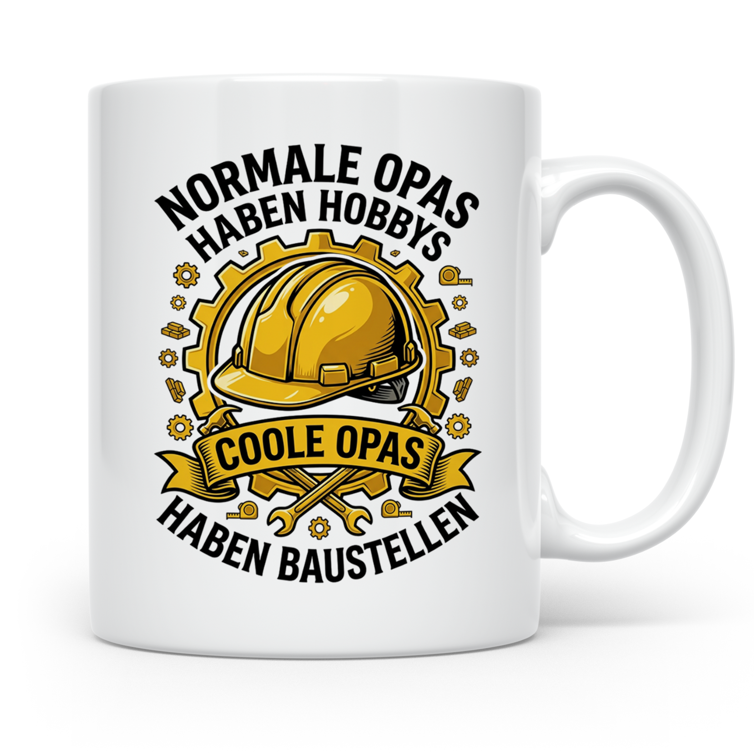 Opa Baustelle Tasse Handwerker Geschenk, Coole Opas haben Ba – Weiß [farbe:weiß]