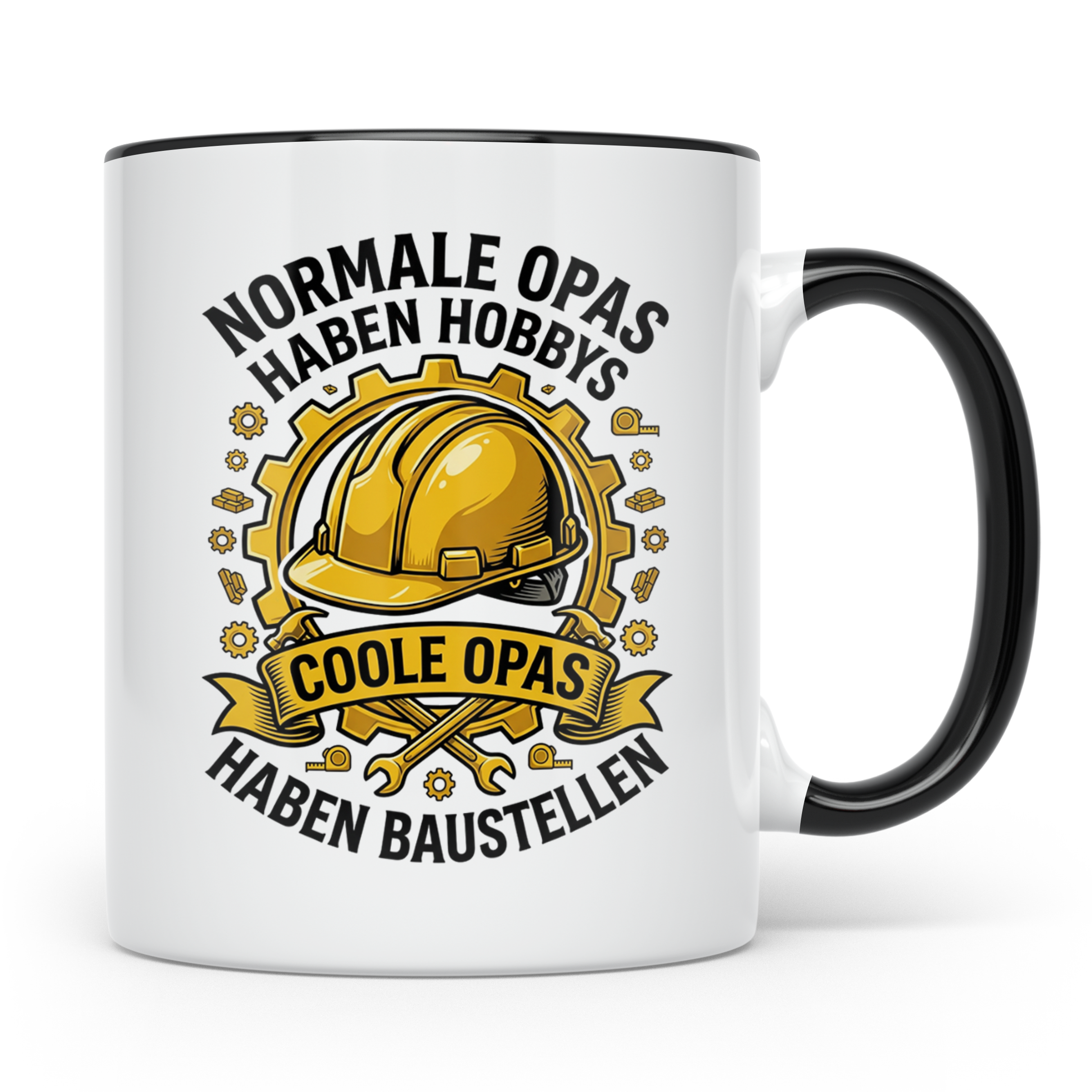 Opa Baustelle Tasse Handwerker Geschenk, Coole Opas haben Ba – Schwarz [farbe:schwarz]