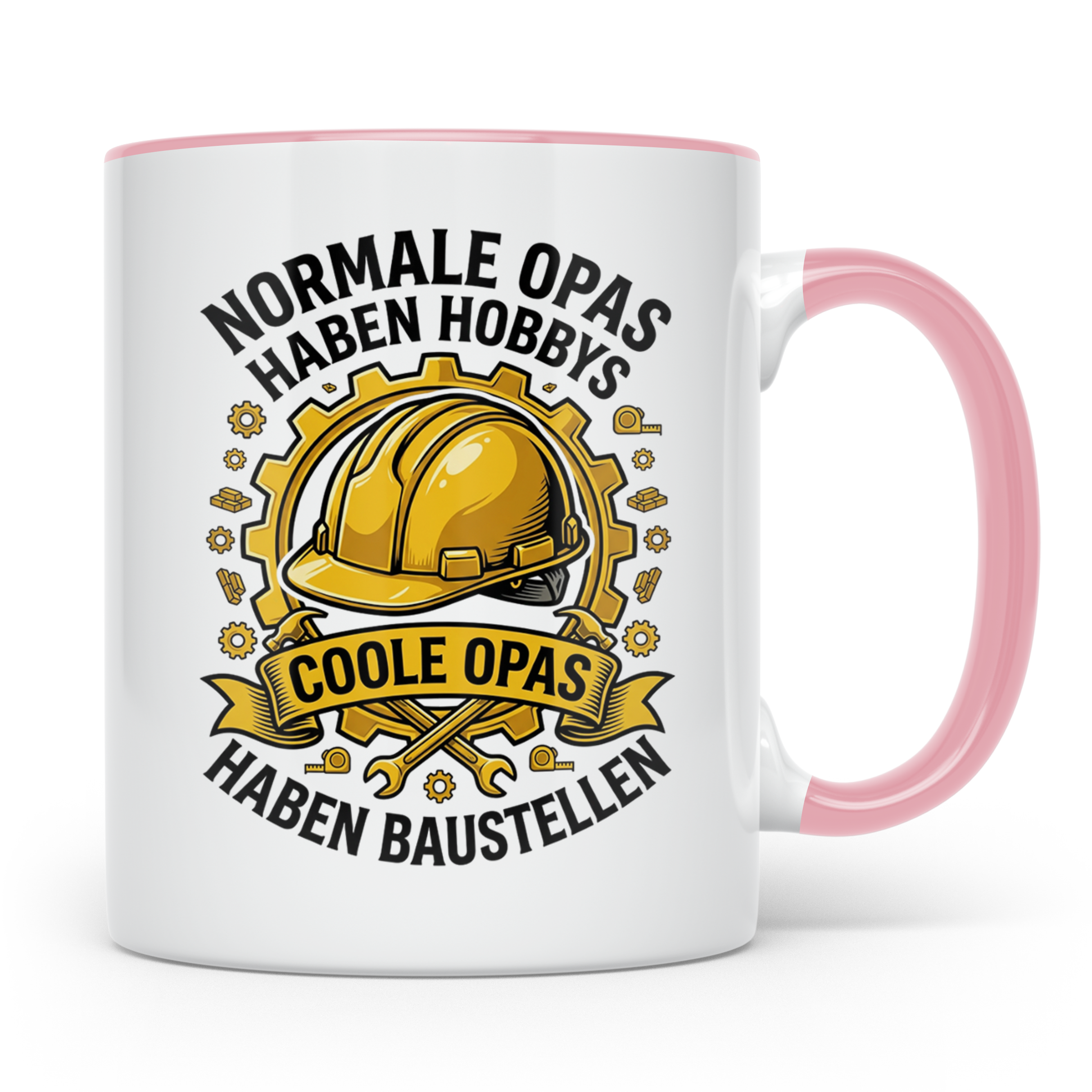 Opa Baustelle Tasse Handwerker Geschenk, Coole Opas haben Ba – Rosa [farbe:rosa]