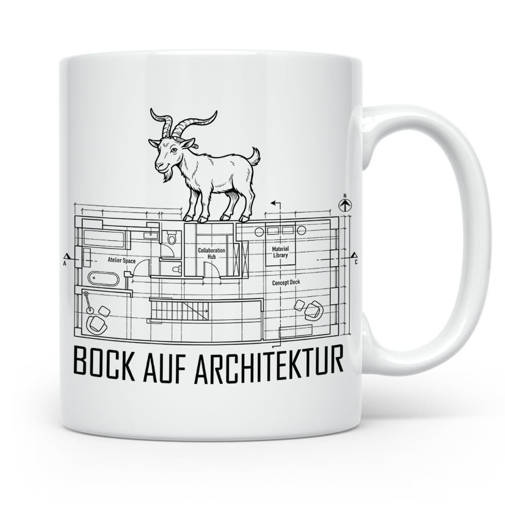 Bock auf Architektur Tasse für Architekt, Student, Bauingeni – Weiß [farbe:weiß]