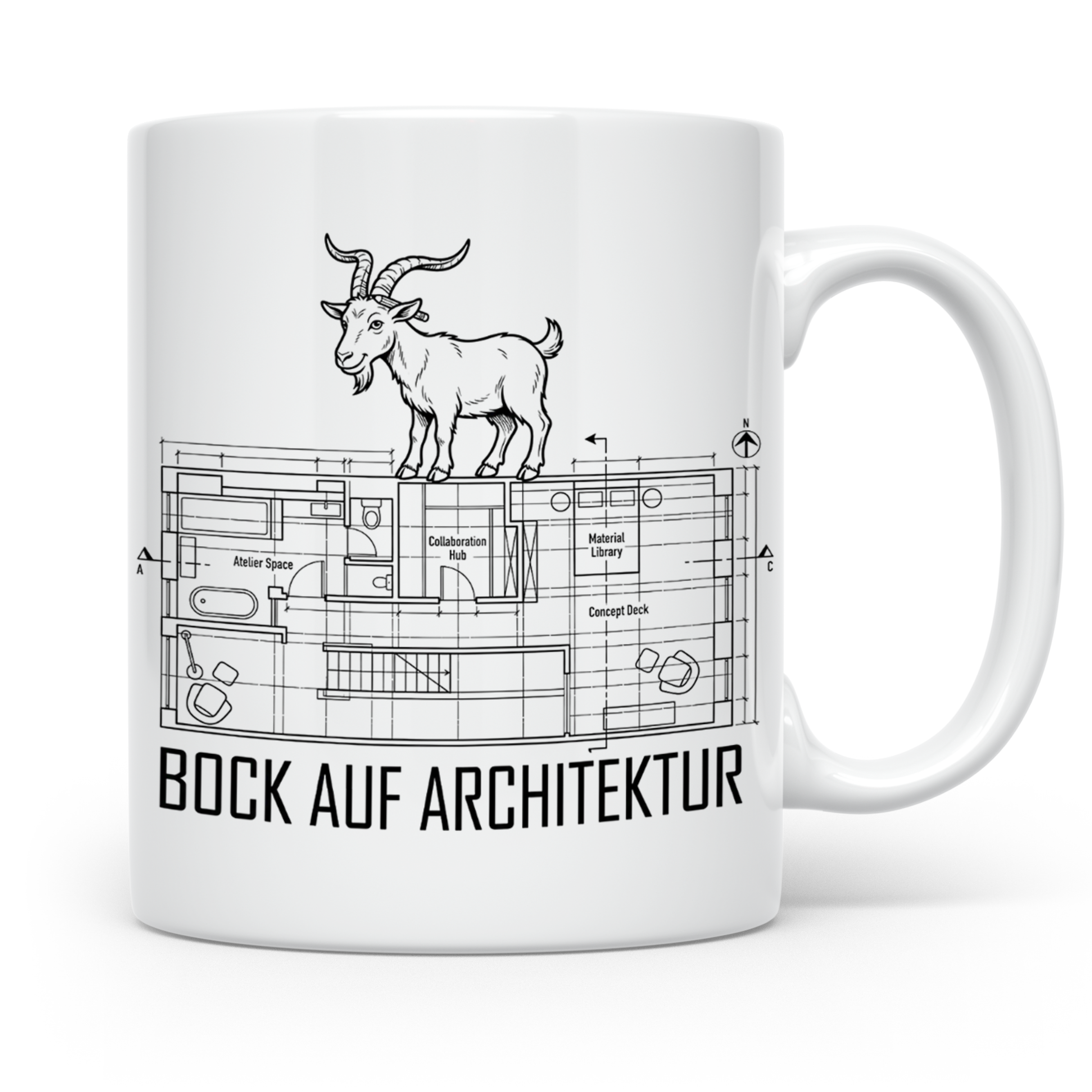 Bock auf Architektur Tasse für Architekt, Student, Bauingeni – Weiß [farbe:weiß]