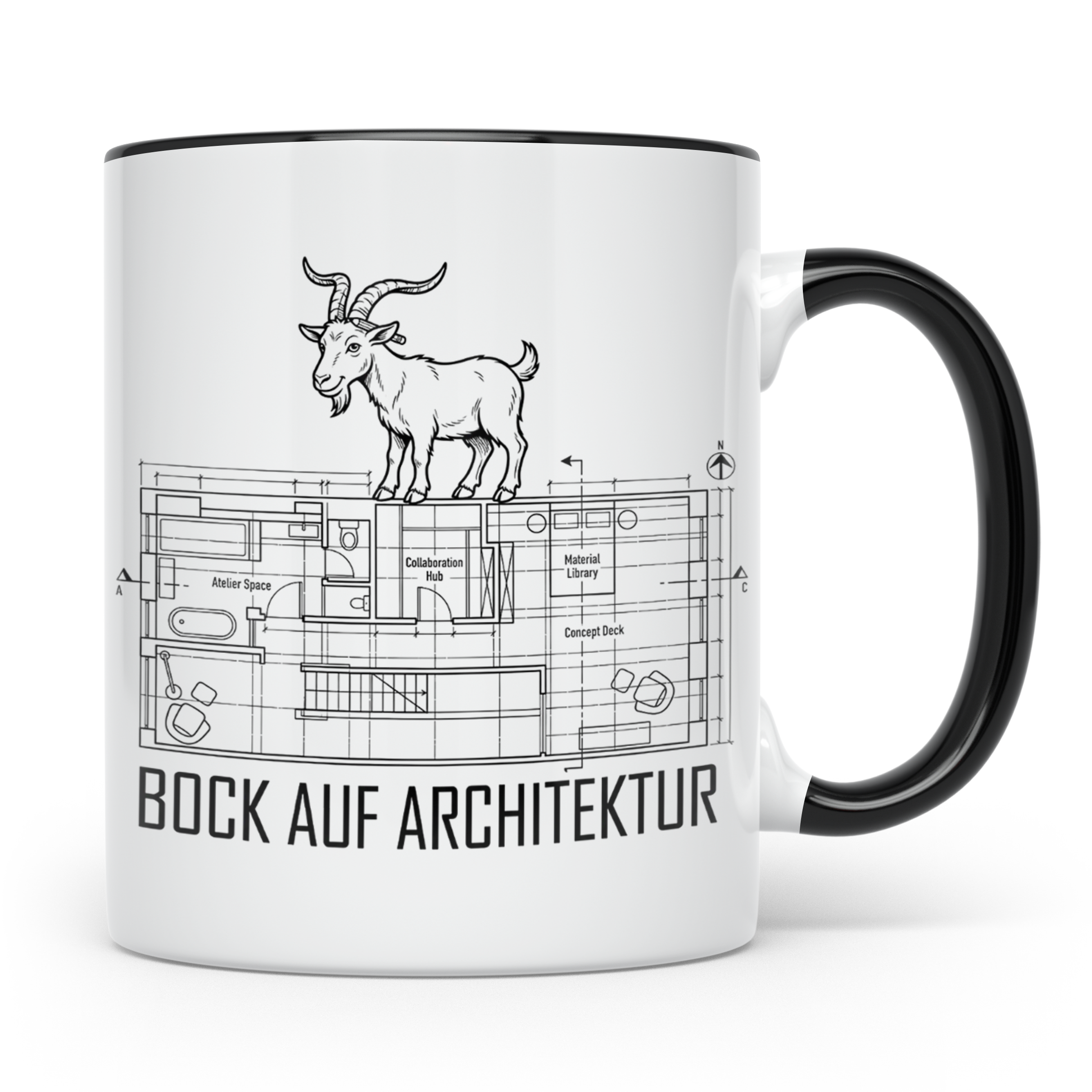 Bock auf Architektur Tasse für Architekt, Student, Bauingeni – Schwarz [farbe:schwarz]