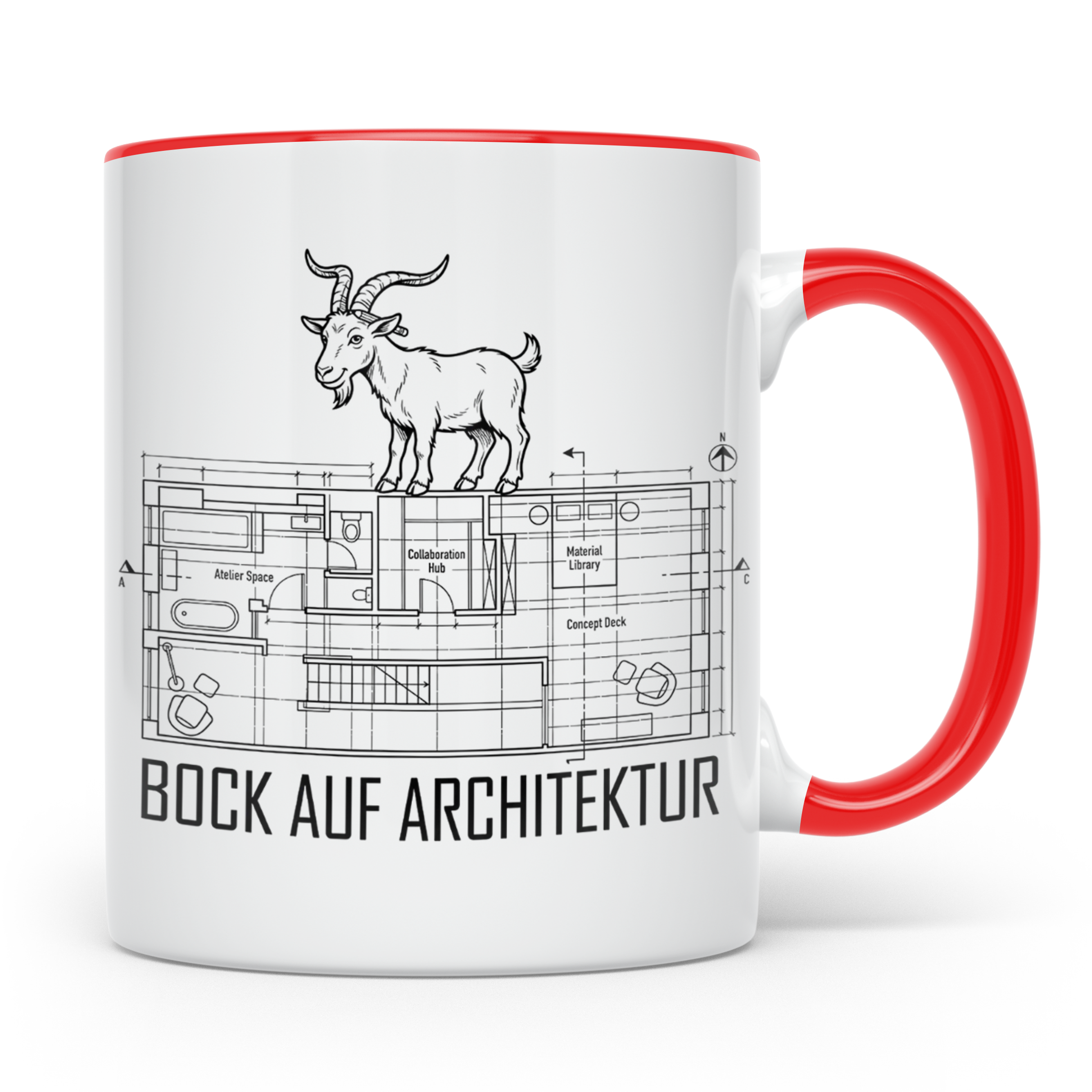 Bock auf Architektur Tasse für Architekt, Student, Bauingeni – Rot [farbe:rot]