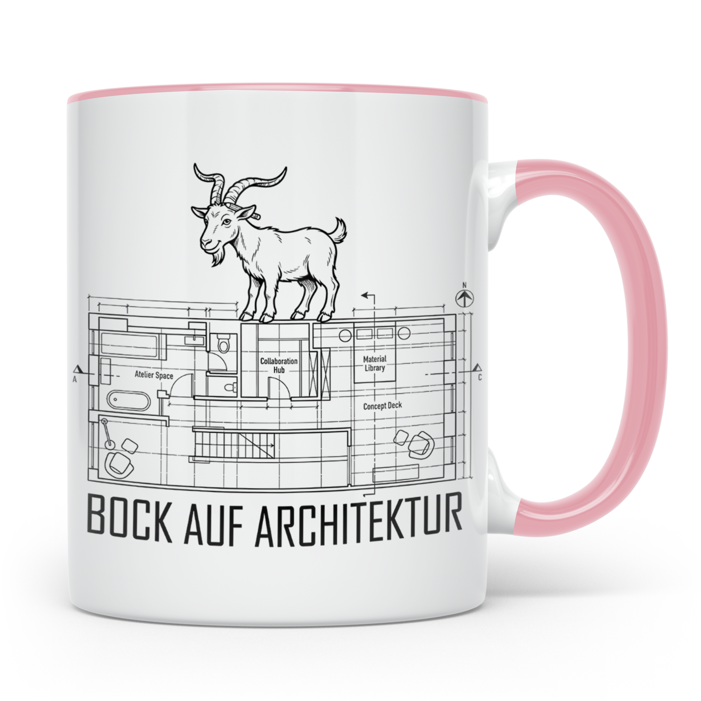 Bock auf Architektur Tasse für Architekt, Student, Bauingeni – Rosa [farbe:rosa]