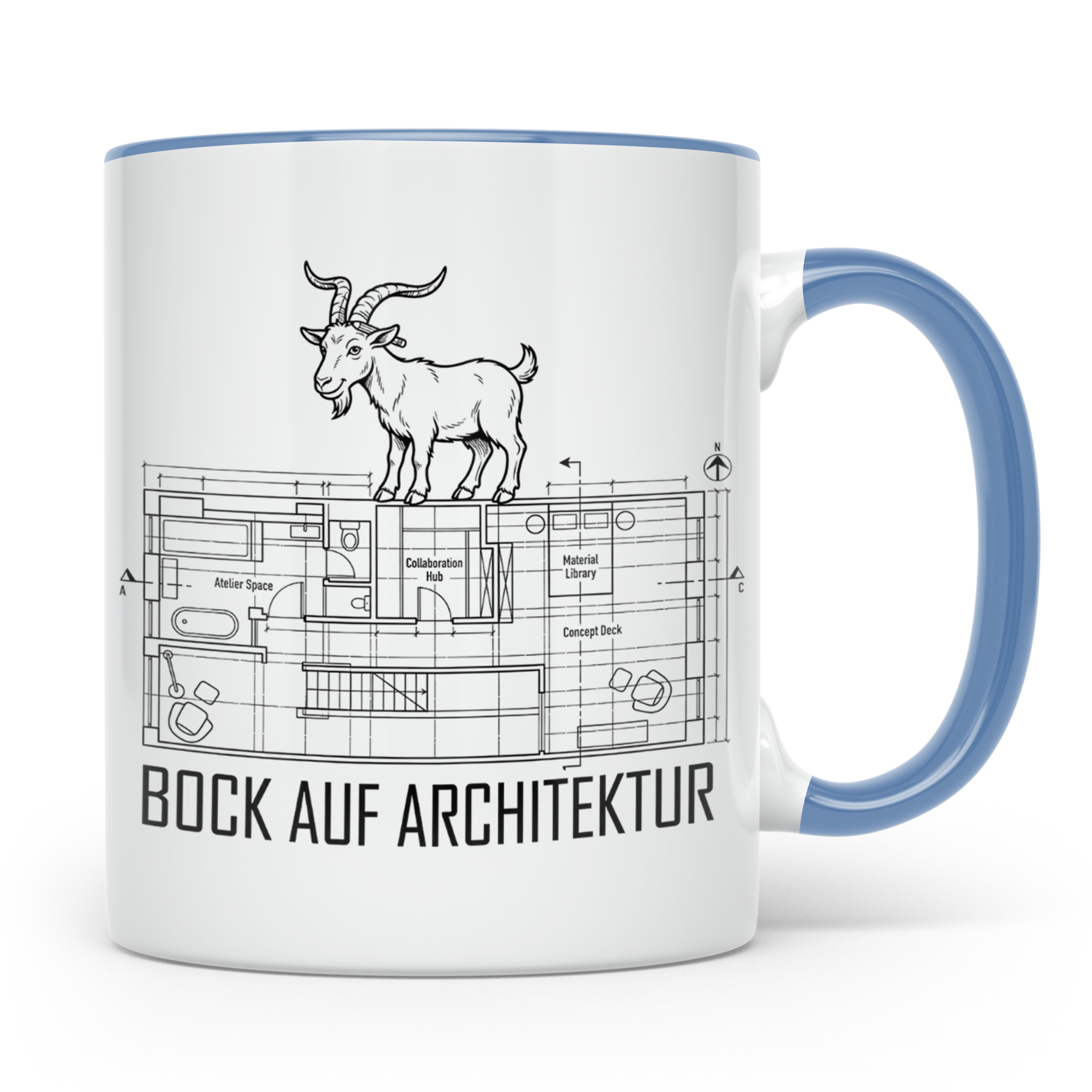 Bock auf Architektur Tasse für Architekt, Student, Bauingeni – Blau [farbe:blau]
