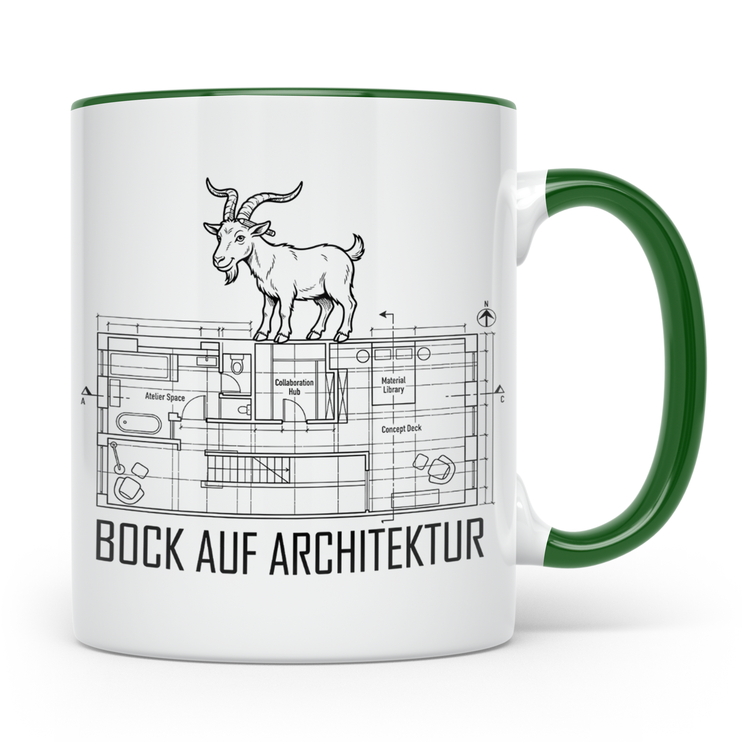 Bock auf Architektur Tasse für Architekt, Student, Bauingeni – Grün [farbe:grün]