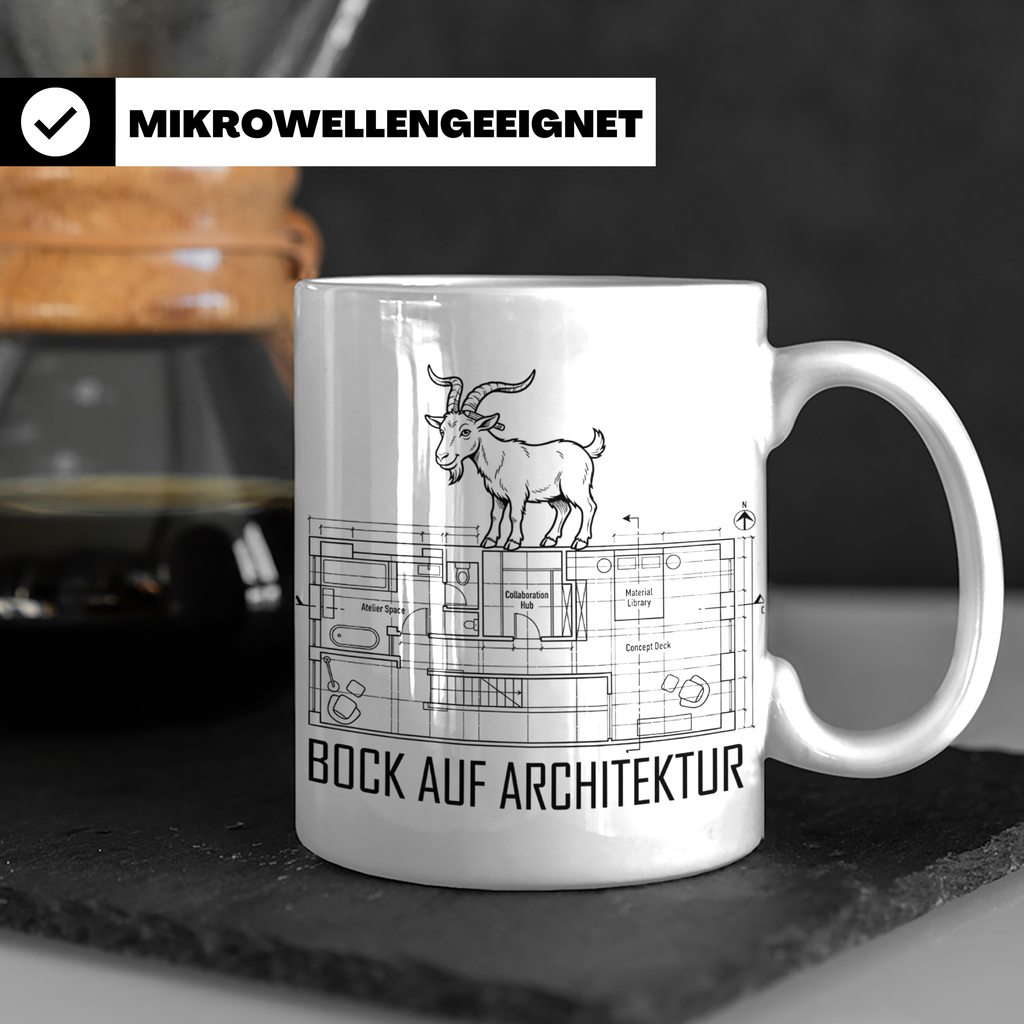 Bock auf Architektur Tasse für Architekt, Student, Bauingeni – Weiß [farbe:weiß]