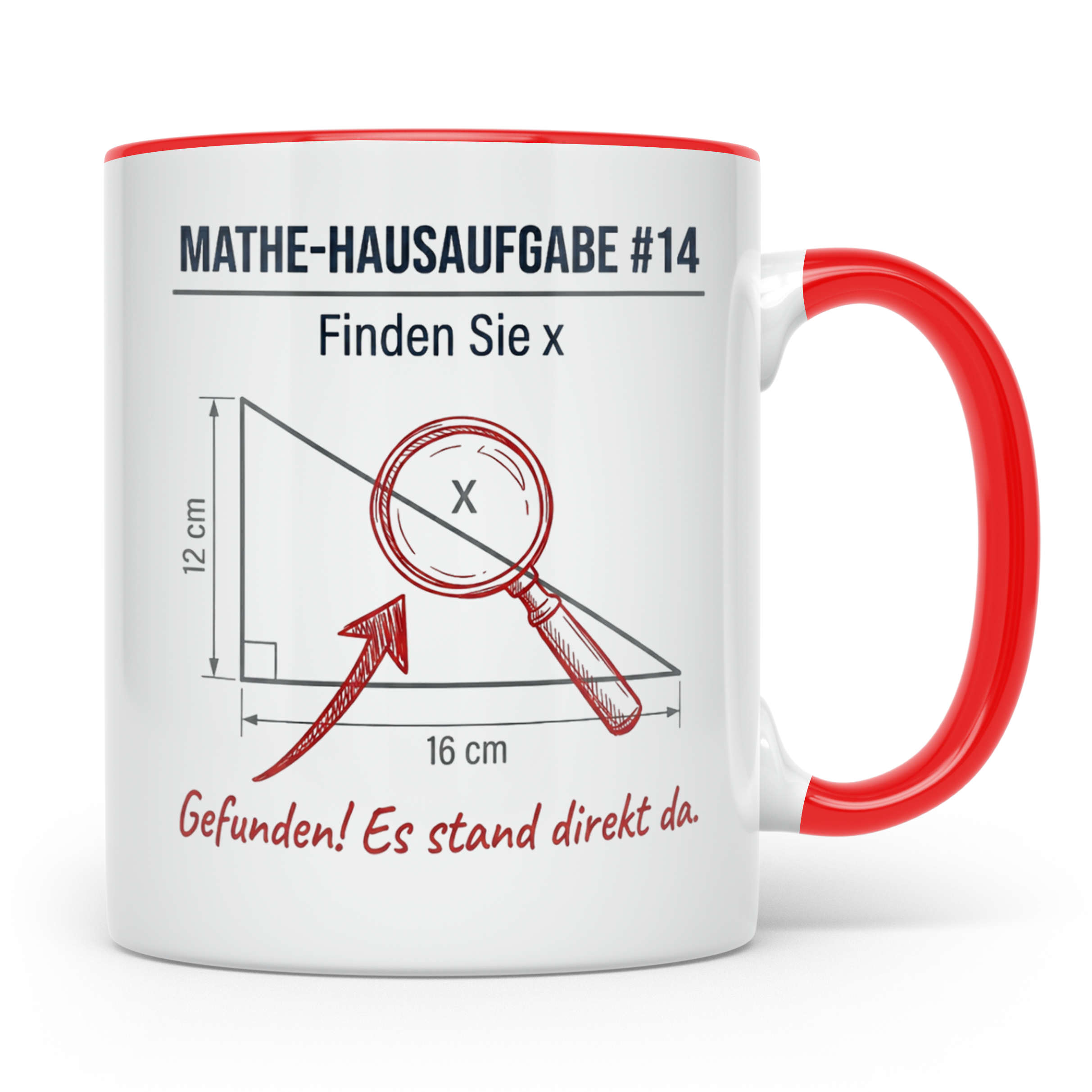 Mathe Witz Tasse Finde x Lustiger Spruch Mathematiker Lehrer – Rot [farbe:rot]