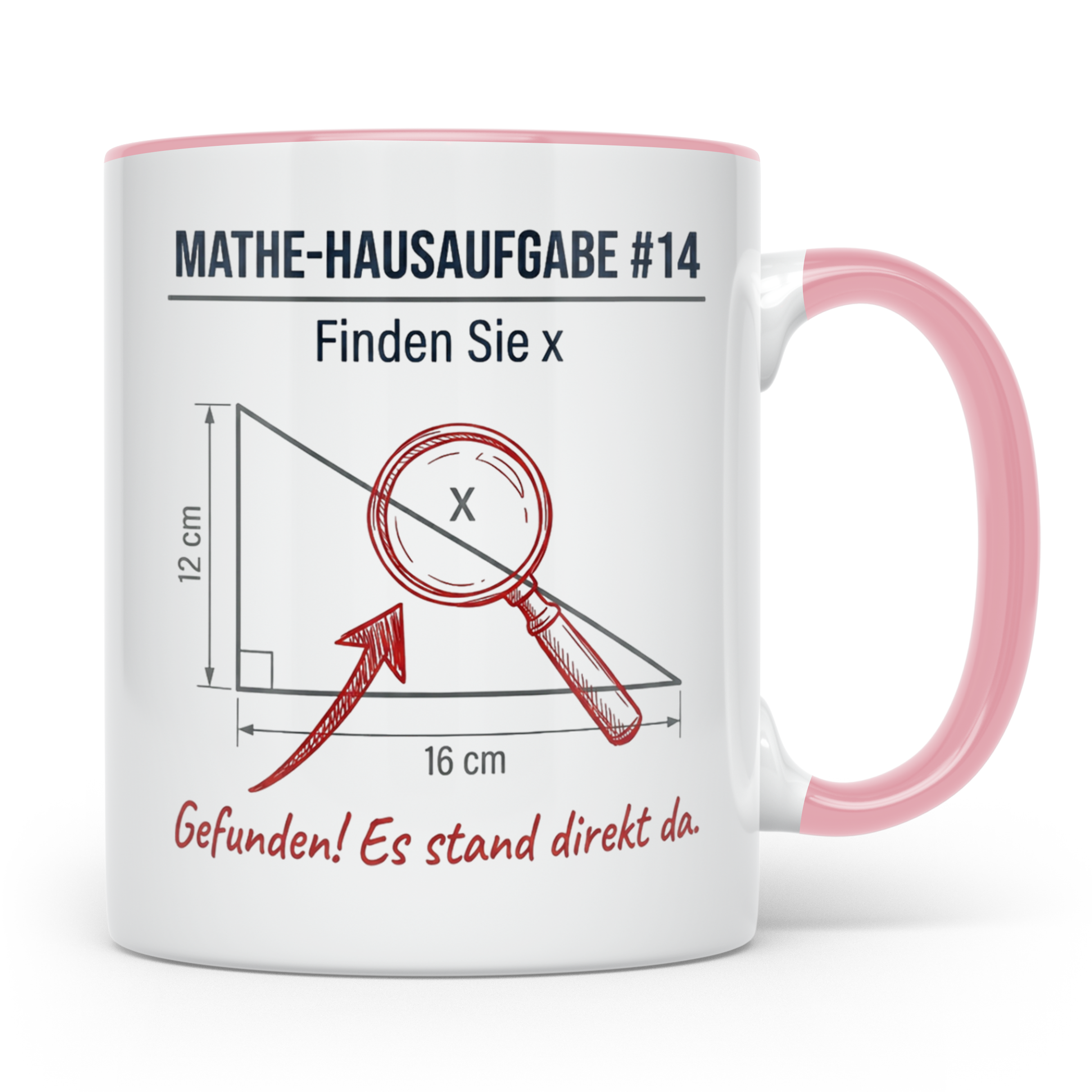 Mathe Witz Tasse Finde x Lustiger Spruch Mathematiker Lehrer – Rosa [farbe:rosa]