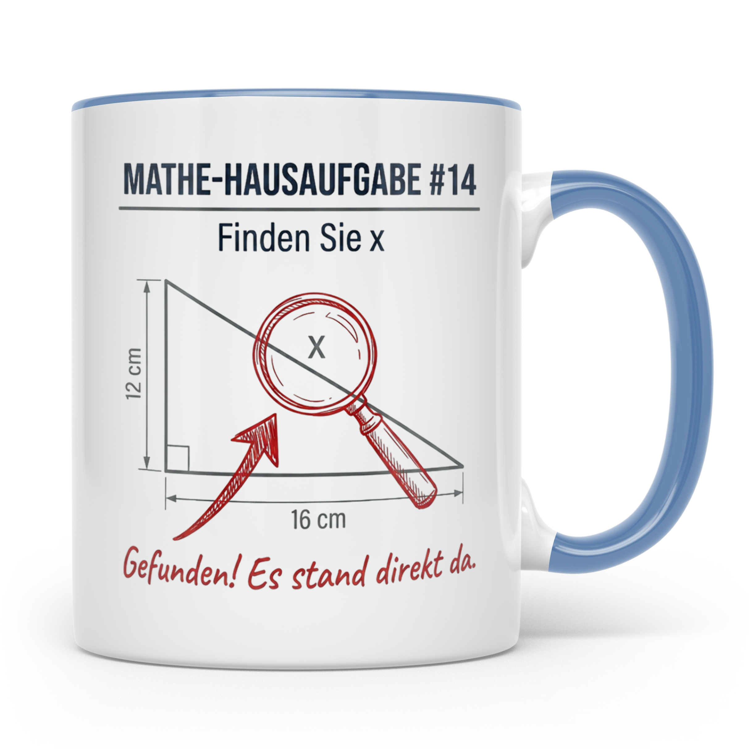 Mathe Witz Tasse Finde x Lustiger Spruch Mathematiker Lehrer – Blau [farbe:blau]
