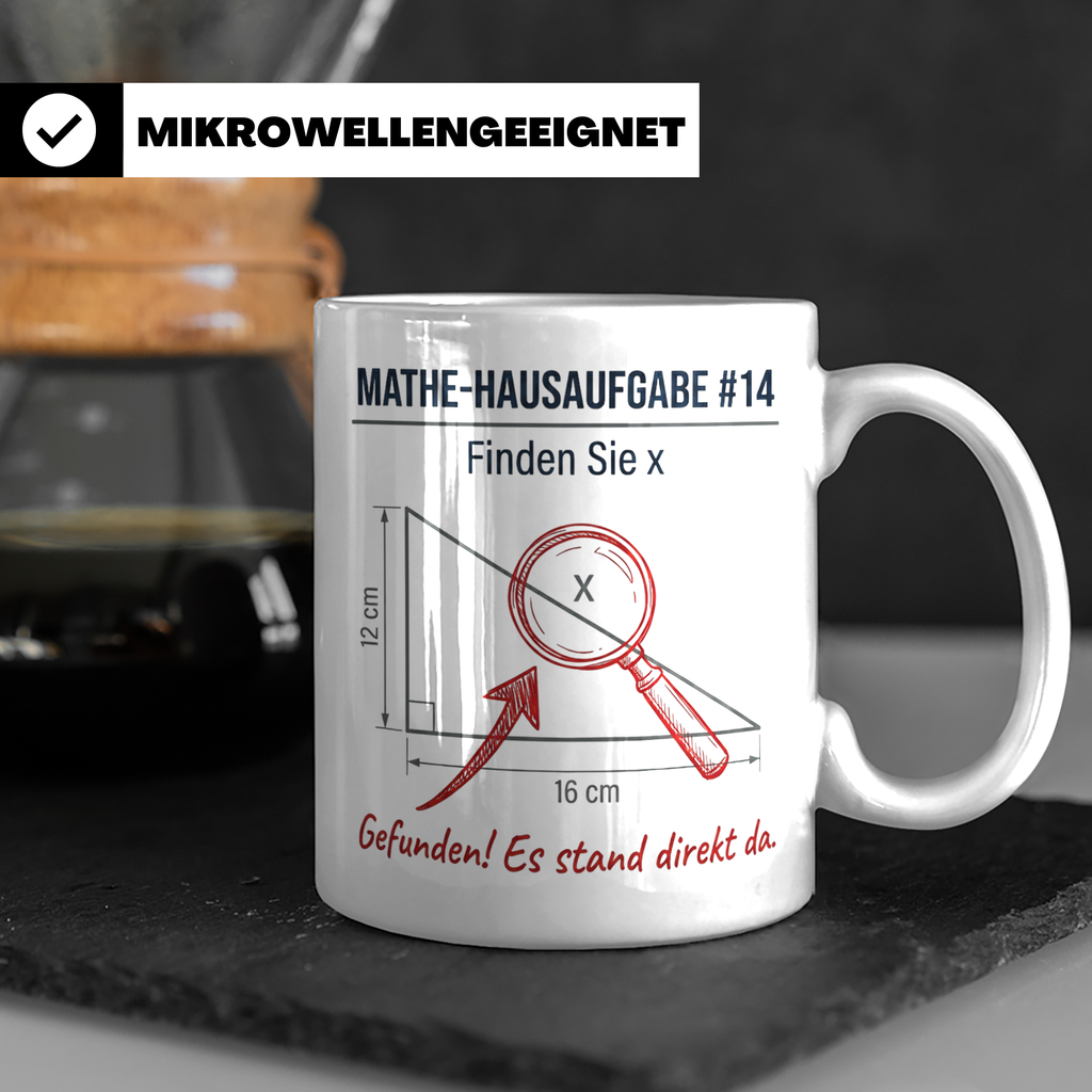 Mathe Witz Tasse Finde x Lustiger Spruch Mathematiker Lehrer – Weiß [farbe:weiß]
