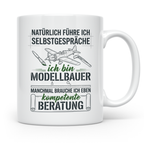 Modellbauer Tasse mit Spruch Selbstgespräche, Geschenk Flugz – Weiß [farbe:weiß]