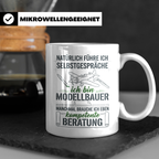 Modellbauer Tasse mit Spruch Selbstgespräche, Geschenk Flugz – Weiß [farbe:weiß]
