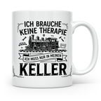 Modellbahn Tasse mit Spruch Ich brauche keine Therapie nur K – Weiß [farbe:weiß]