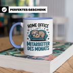 Homeoffice Faultier Tasse | Mitarbeiter des Monats Geschenkidee | Büro Humor für Kollegen - Witziges Remote Arbeits Meme | Work from Home Sp
