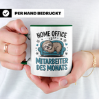 Homeoffice Faultier Tasse | Mitarbeiter des Monats Geschenkidee | Büro Humor für Kollegen - Witziges Remote Arbeits Meme | Work from Home Sp
