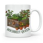 Hochbeet Queen Tasse für Gärtnerin, Geschenk Hobbygärtnerin, – Weiß [farbe:weiß]