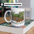 Hochbeet Queen Tasse für Gärtnerin, Geschenk Hobbygärtnerin, – Weiß [farbe:weiß]