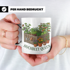 Hochbeet Queen Tasse für Gärtnerin, Geschenk Hobbygärtnerin, – Weiß [farbe:weiß]