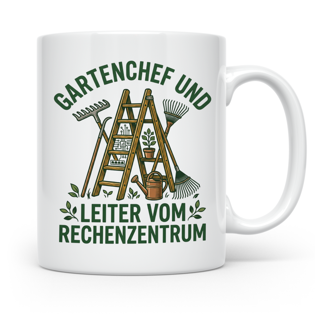 Gartenchef & Leiter vom Rechenzentrum Tasse für IT Admin & H – Weiß [farbe:weiß]