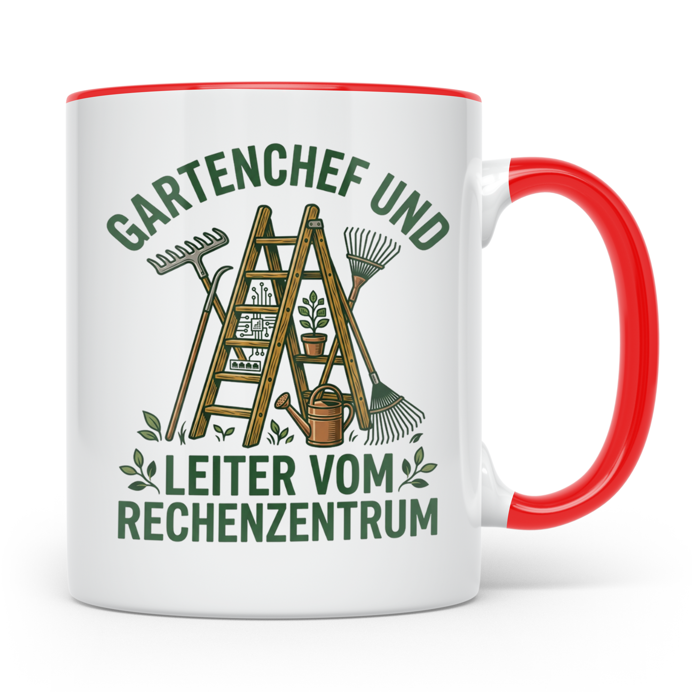 Gartenchef & Leiter vom Rechenzentrum Tasse für IT Admin & H – Rot [farbe:rot]