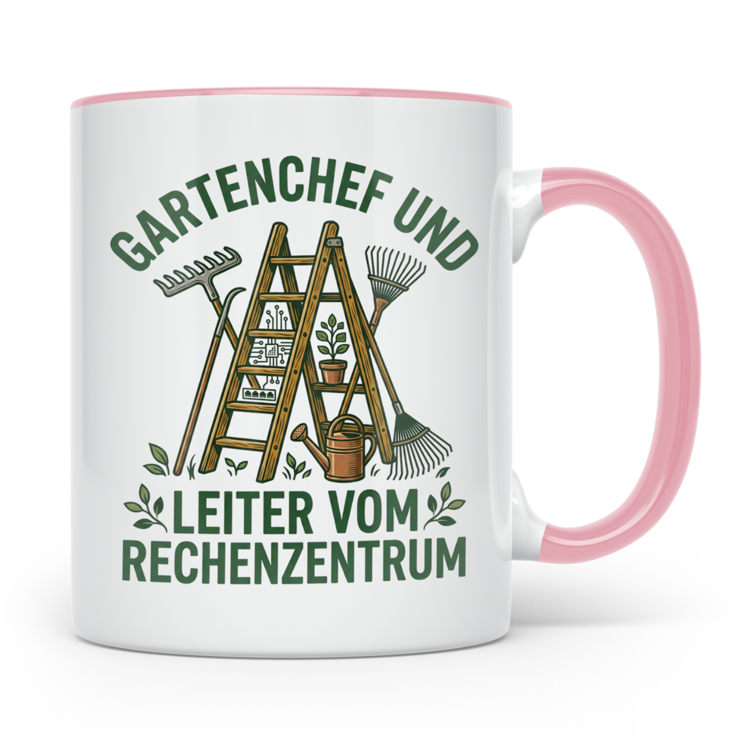 Gartenchef & Leiter vom Rechenzentrum Tasse für IT Admin & H – Rosa [farbe:rosa]