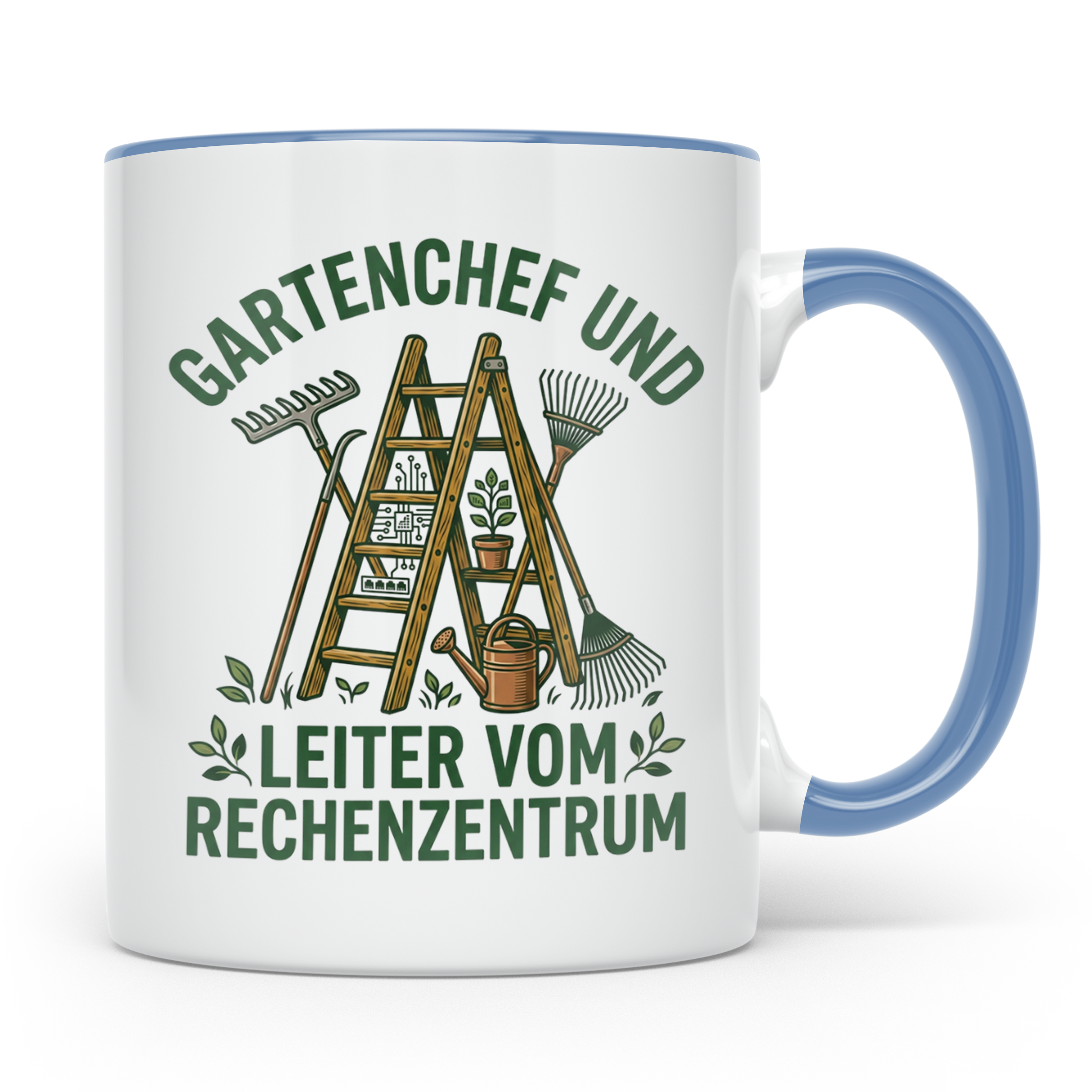 Gartenchef & Leiter vom Rechenzentrum Tasse für IT Admin & H – Blau [farbe:blau]