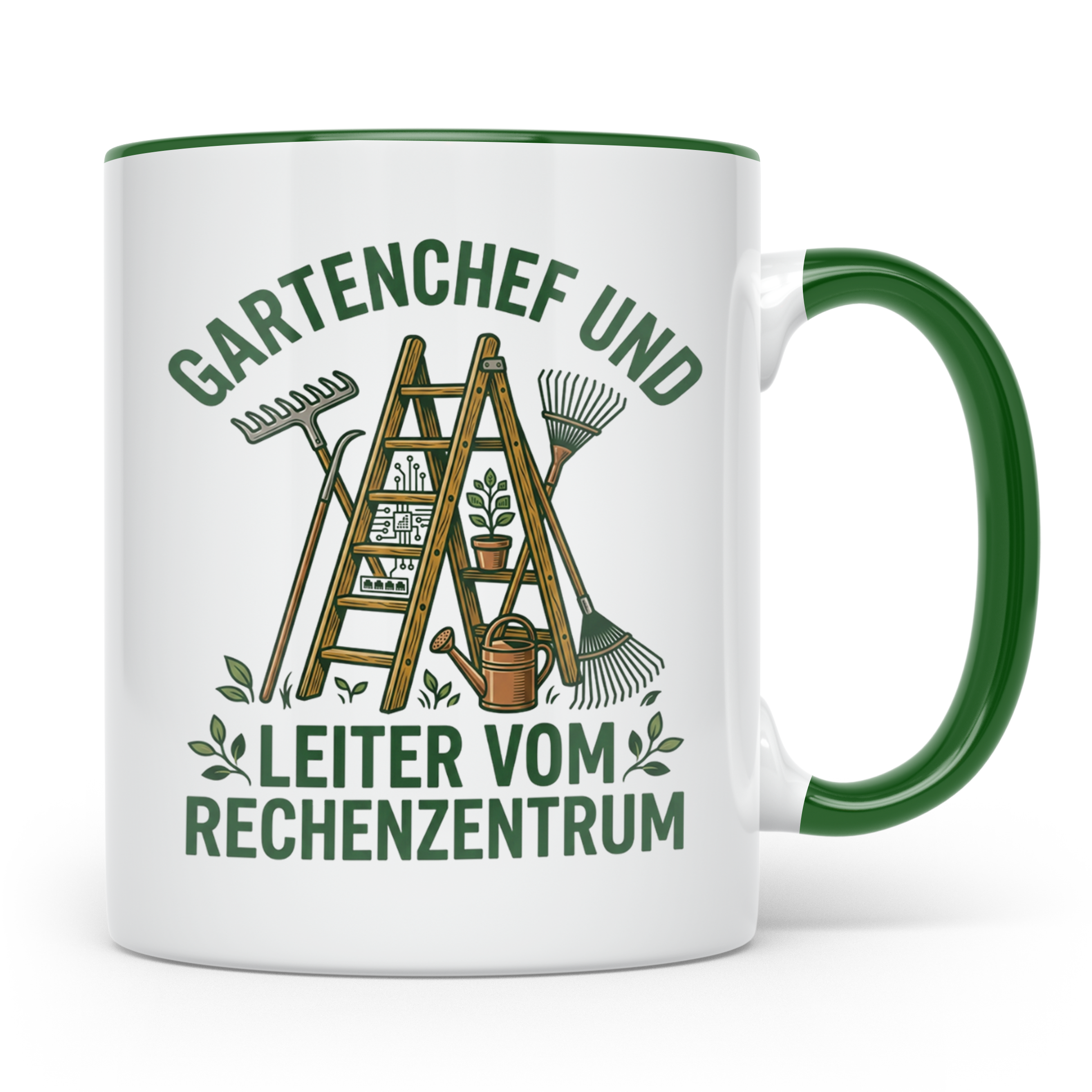 Gartenchef & Leiter vom Rechenzentrum Tasse für IT Admin & H – Grün [farbe:grün]