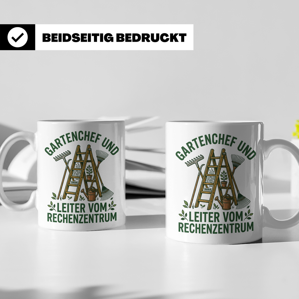 Gartenchef & Leiter vom Rechenzentrum Tasse für IT Admin & H – Weiß [farbe:weiß]