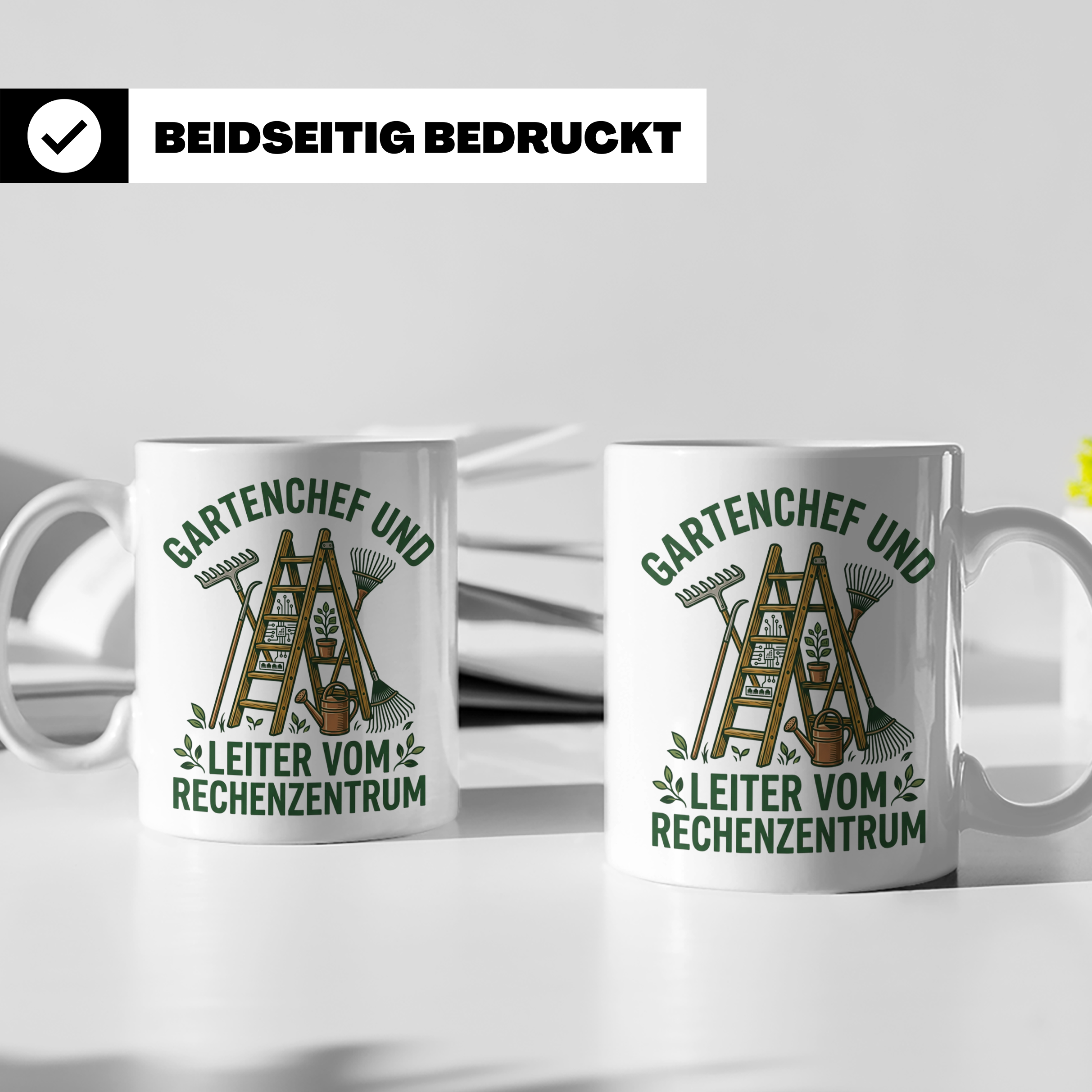 Gartenchef & Leiter vom Rechenzentrum Tasse für IT Admin & H – Weiß [farbe:weiß]