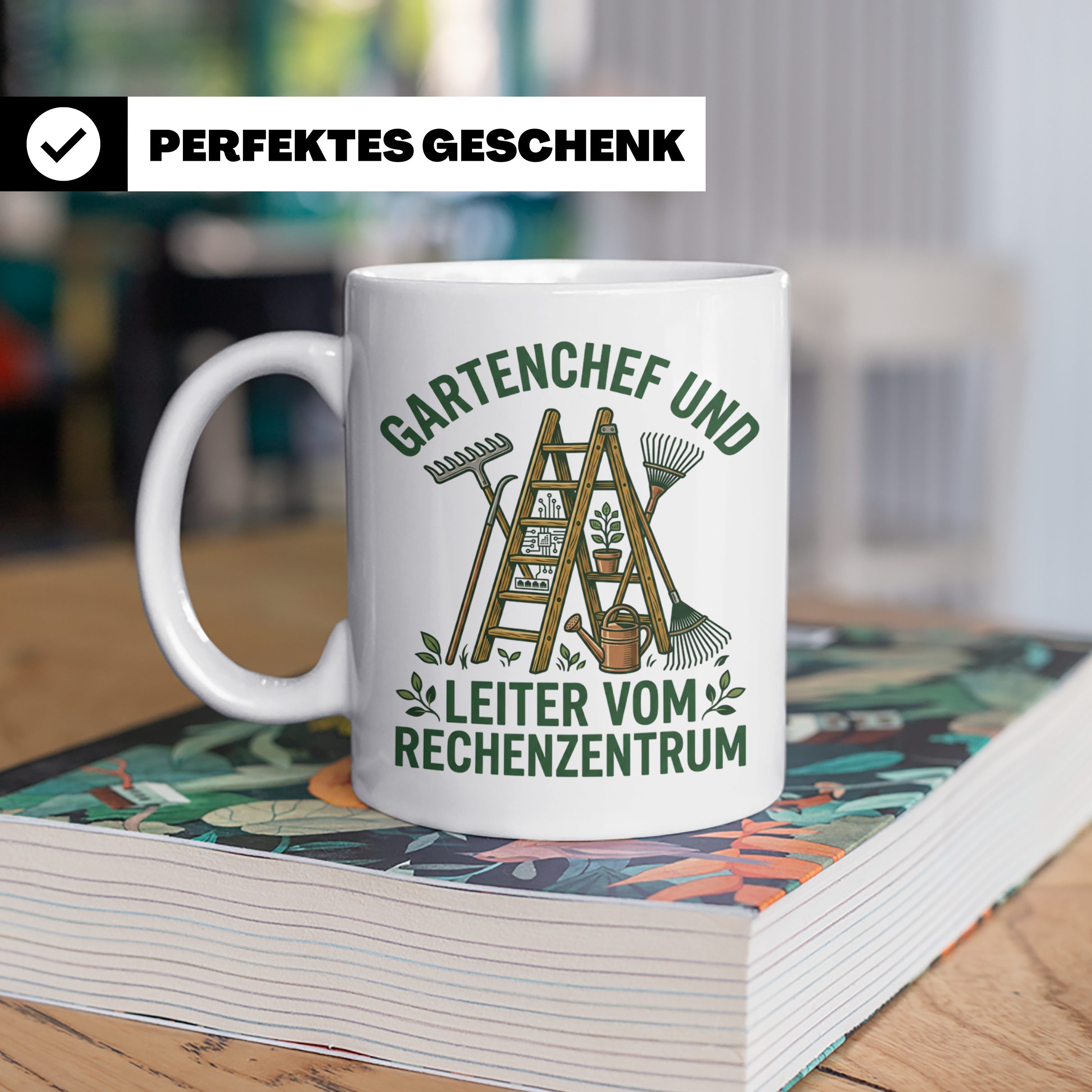 Gartenchef & Leiter vom Rechenzentrum Tasse für IT Admin & H – Weiß [farbe:weiß]