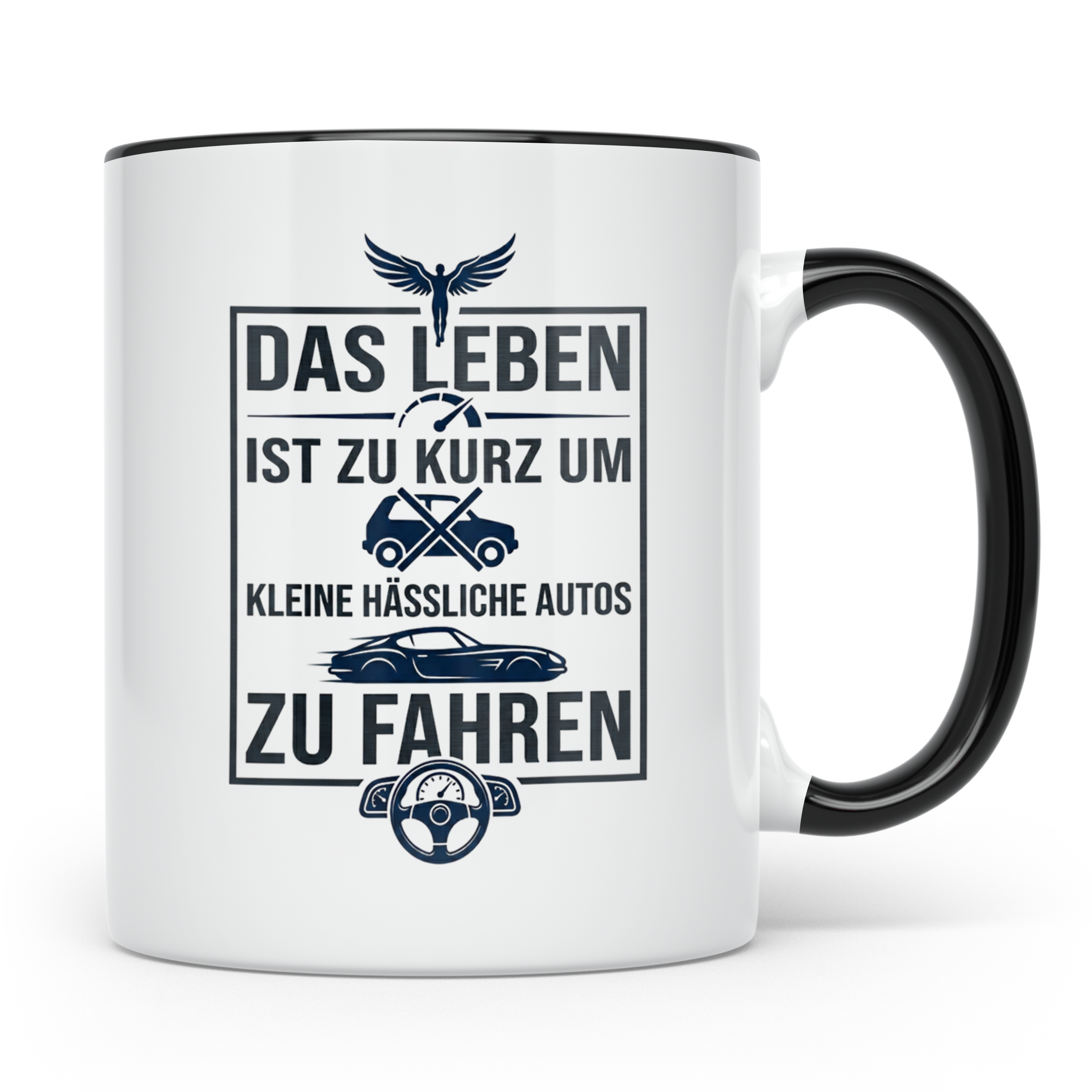 Auto Spruch Tasse Das Leben ist zu kurz für hässliche Autos  – Schwarz [farbe:schwarz]