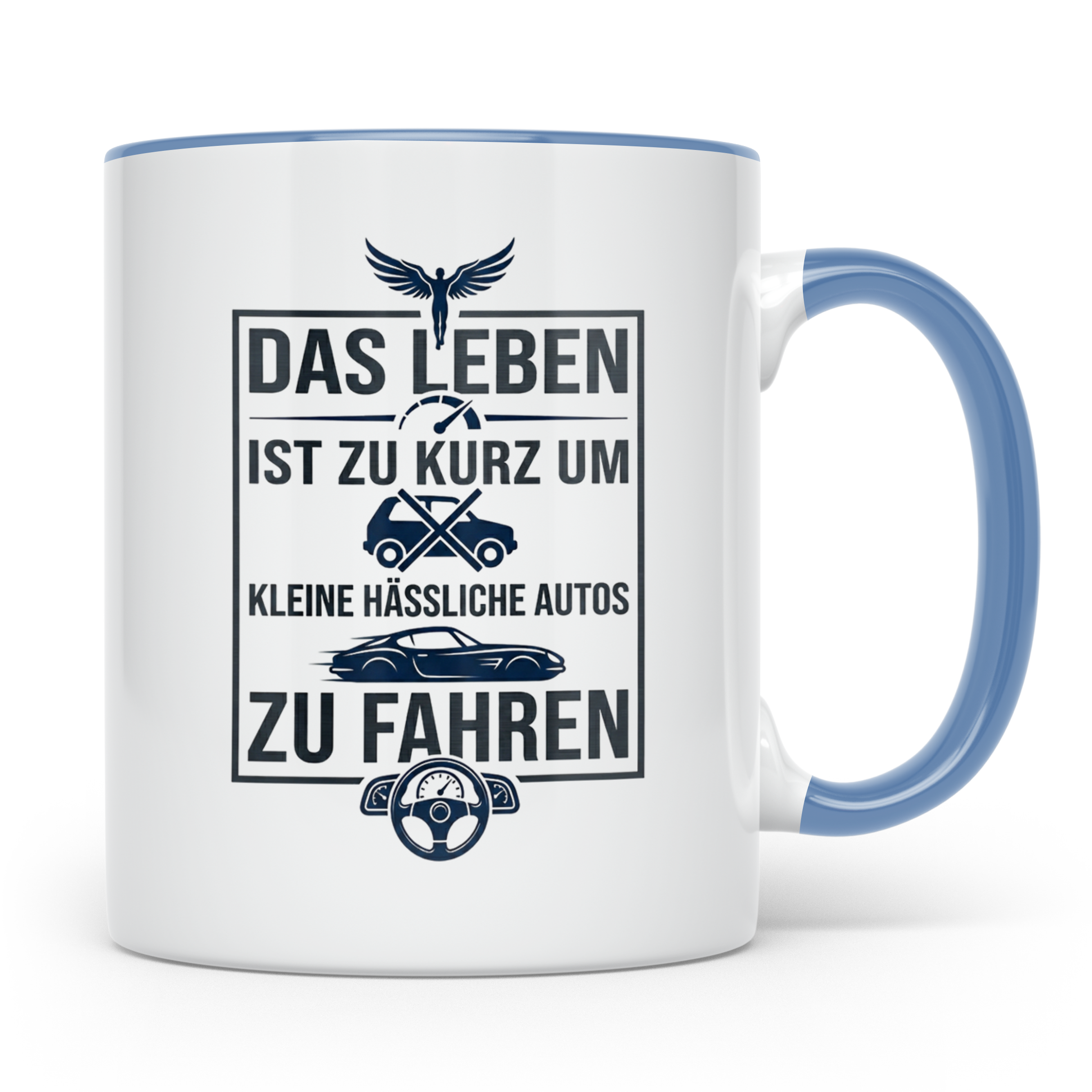 Auto Spruch Tasse Das Leben ist zu kurz für hässliche Autos  – Blau [farbe:blau]