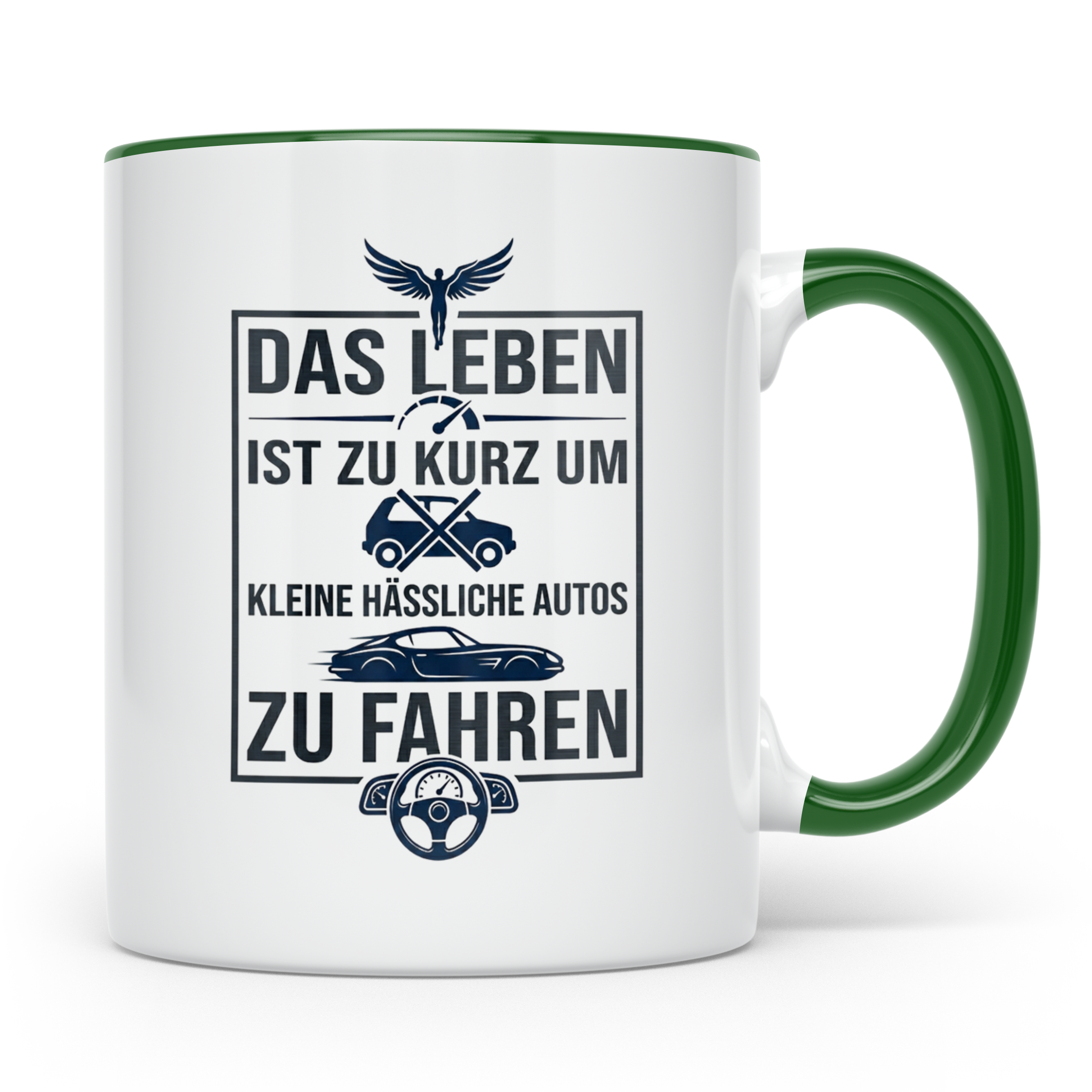 Auto Spruch Tasse Das Leben ist zu kurz für hässliche Autos  – Grün [farbe:grün]