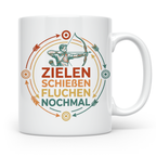 Bogenschießen Tasse Zielen Schießen Fluchen Nochmal. Lustige – Weiß [farbe:weiß]