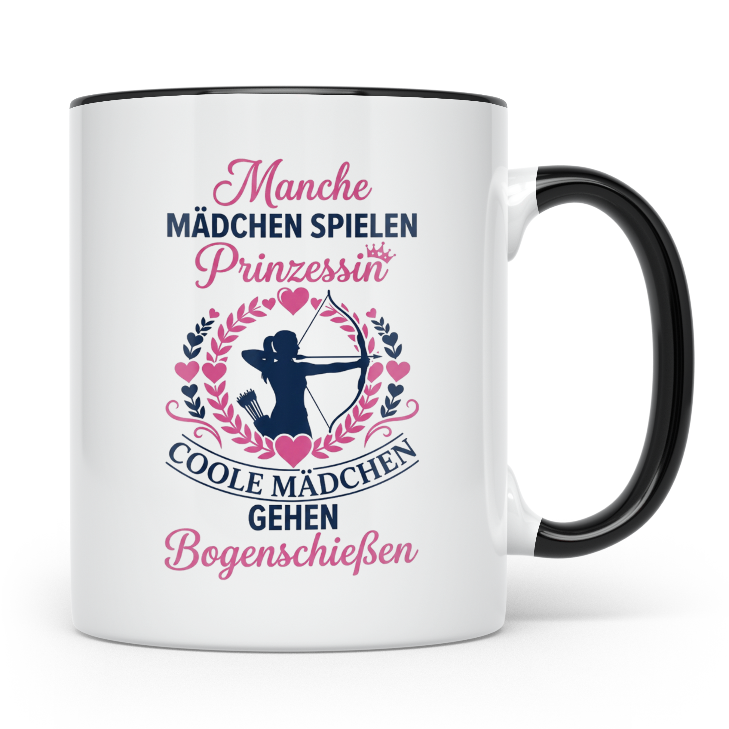 Bogenschießen Tasse Coole Mädchen Spruch | Geschenk für Boge – Schwarz [farbe:schwarz]
