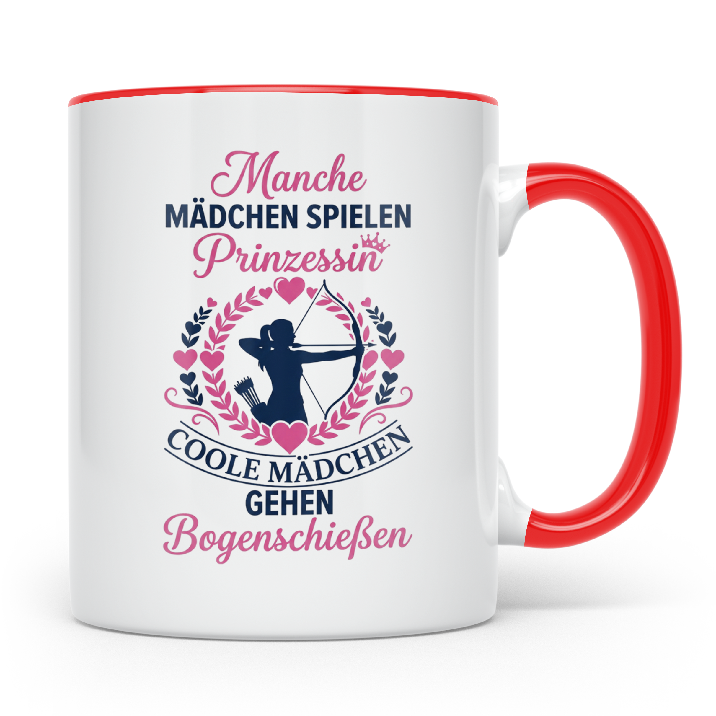 Bogenschießen Tasse Coole Mädchen Spruch | Geschenk für Boge – Rot [farbe:rot]