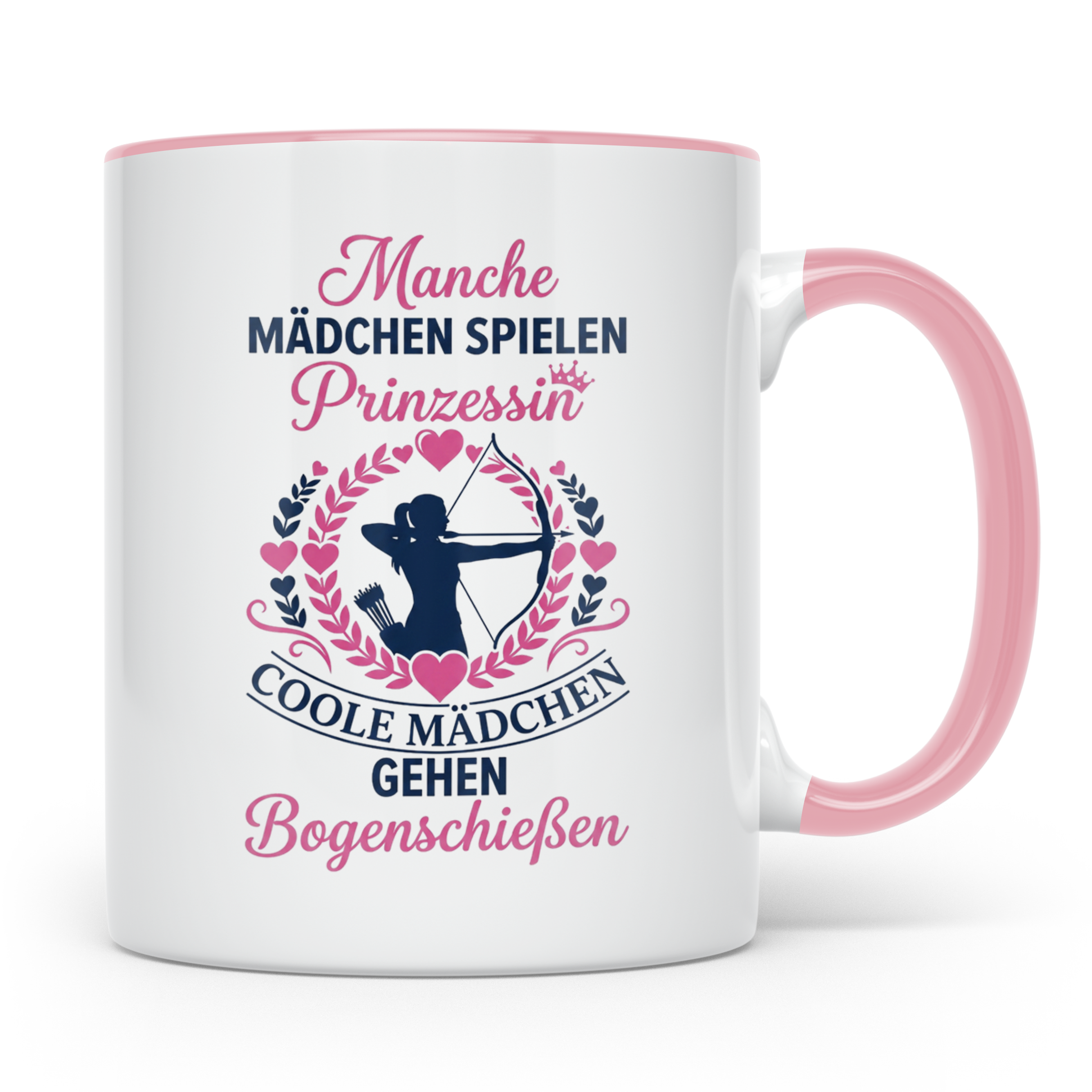 Bogenschießen Tasse Coole Mädchen Spruch | Geschenk für Boge – Rosa [farbe:rosa]