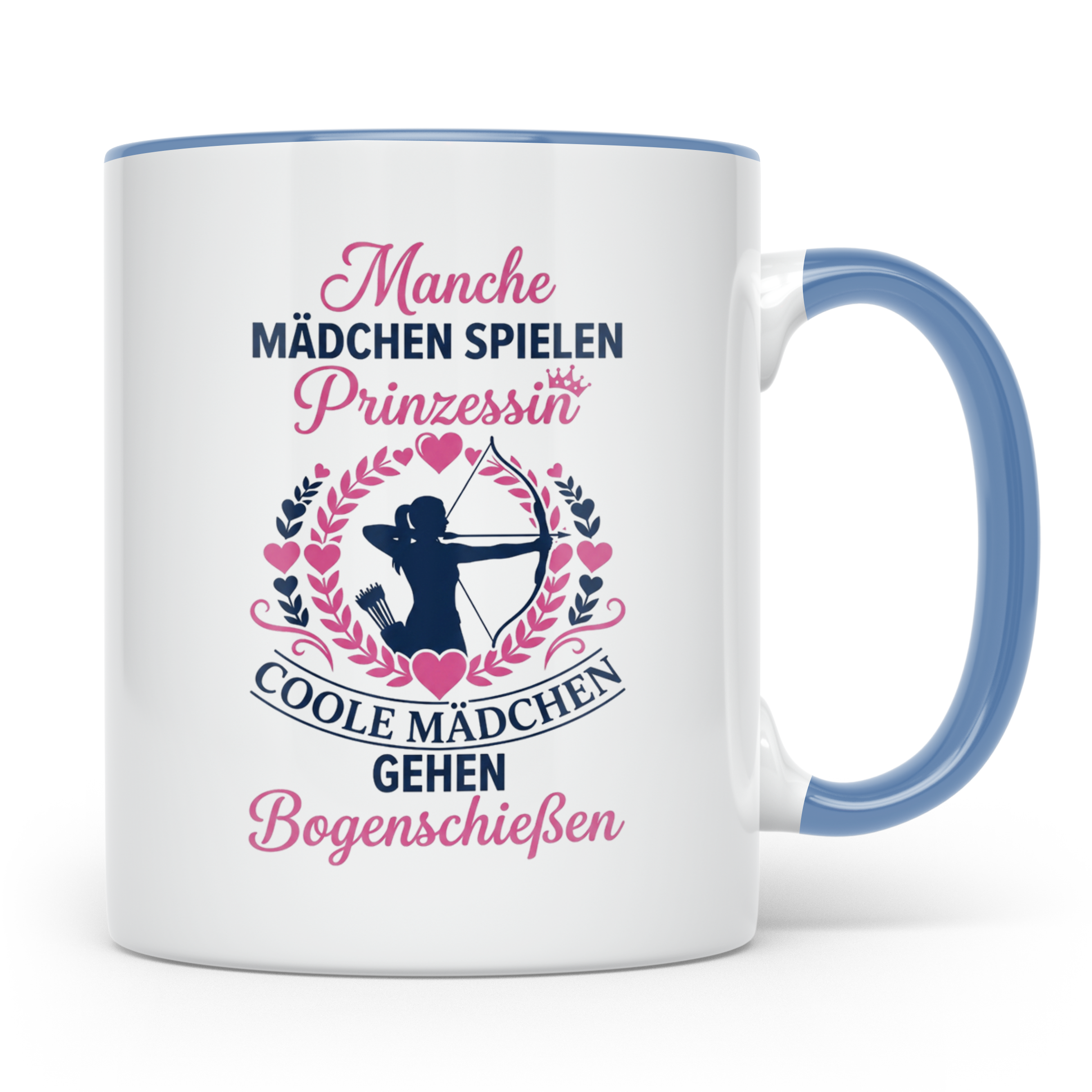Bogenschießen Tasse Coole Mädchen Spruch | Geschenk für Boge – Blau [farbe:blau]