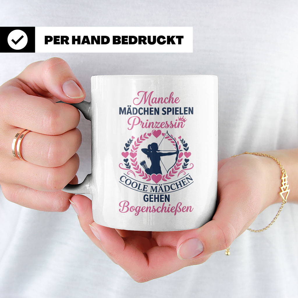 Bogenschießen Tasse Coole Mädchen Spruch | Geschenk für Boge – Weiß [farbe:weiß]