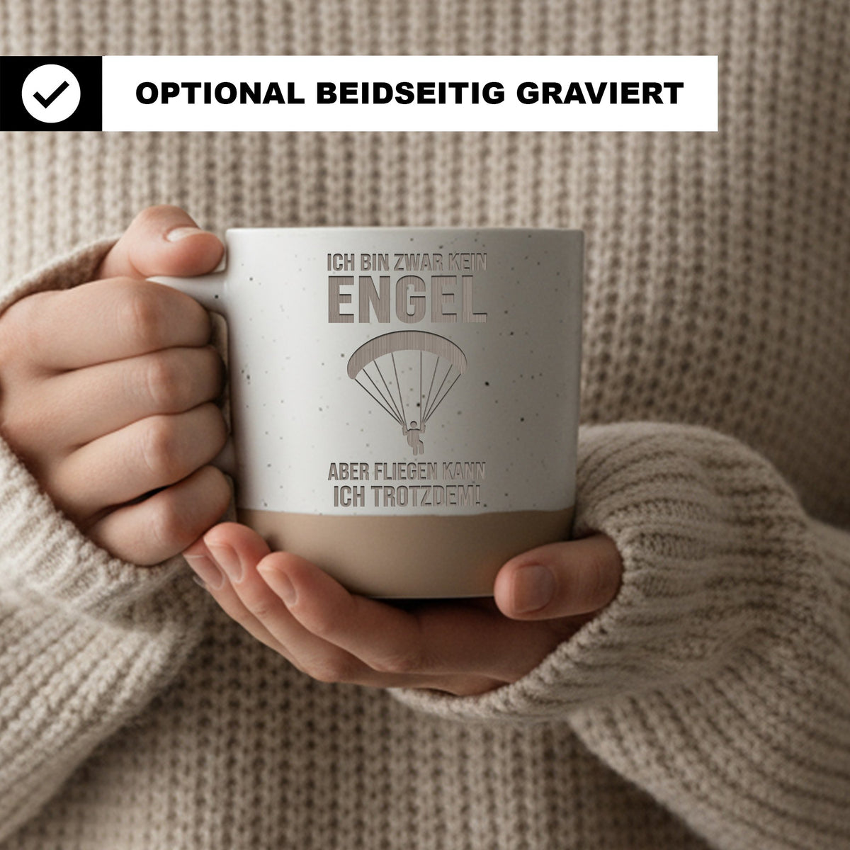 Gleitschirm Tasse Ich Bin Kein Engel Fliegen Becher Geschenk Paraglidi – Bild 2