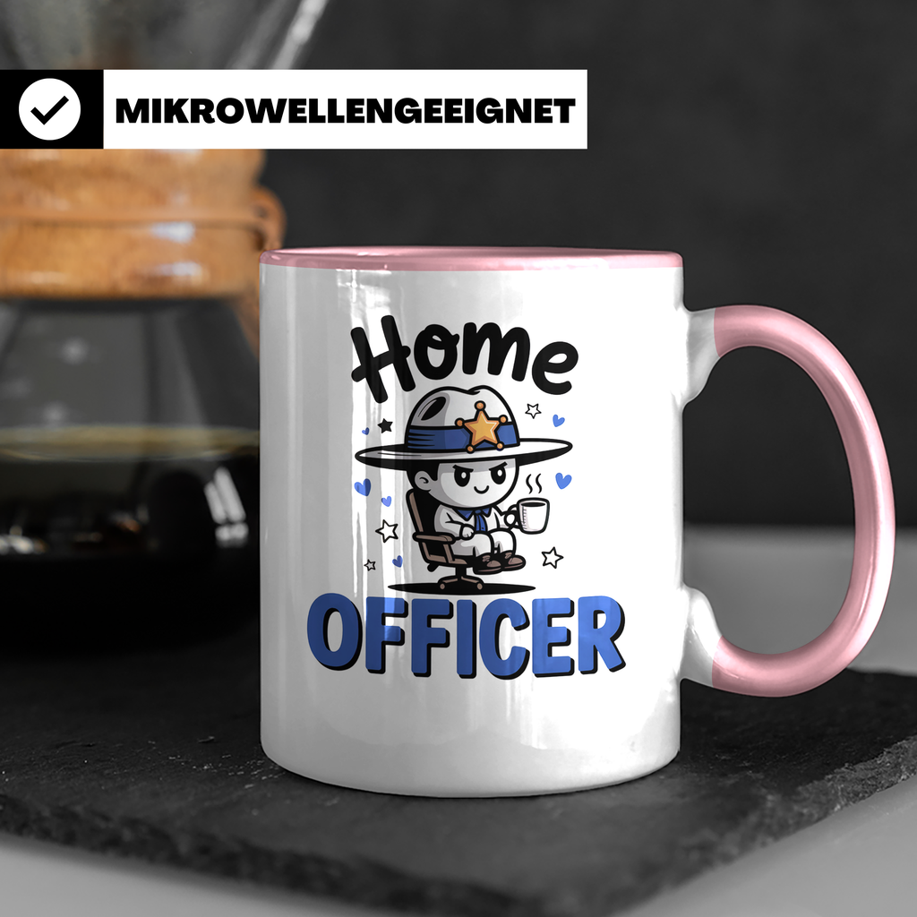 Home Officer Tasse | Remote Sheriff Held Gadget | Lustige Büro Geschenkidee für Polizisten im Homeoffice | Work from Home Cop Geschenk für G