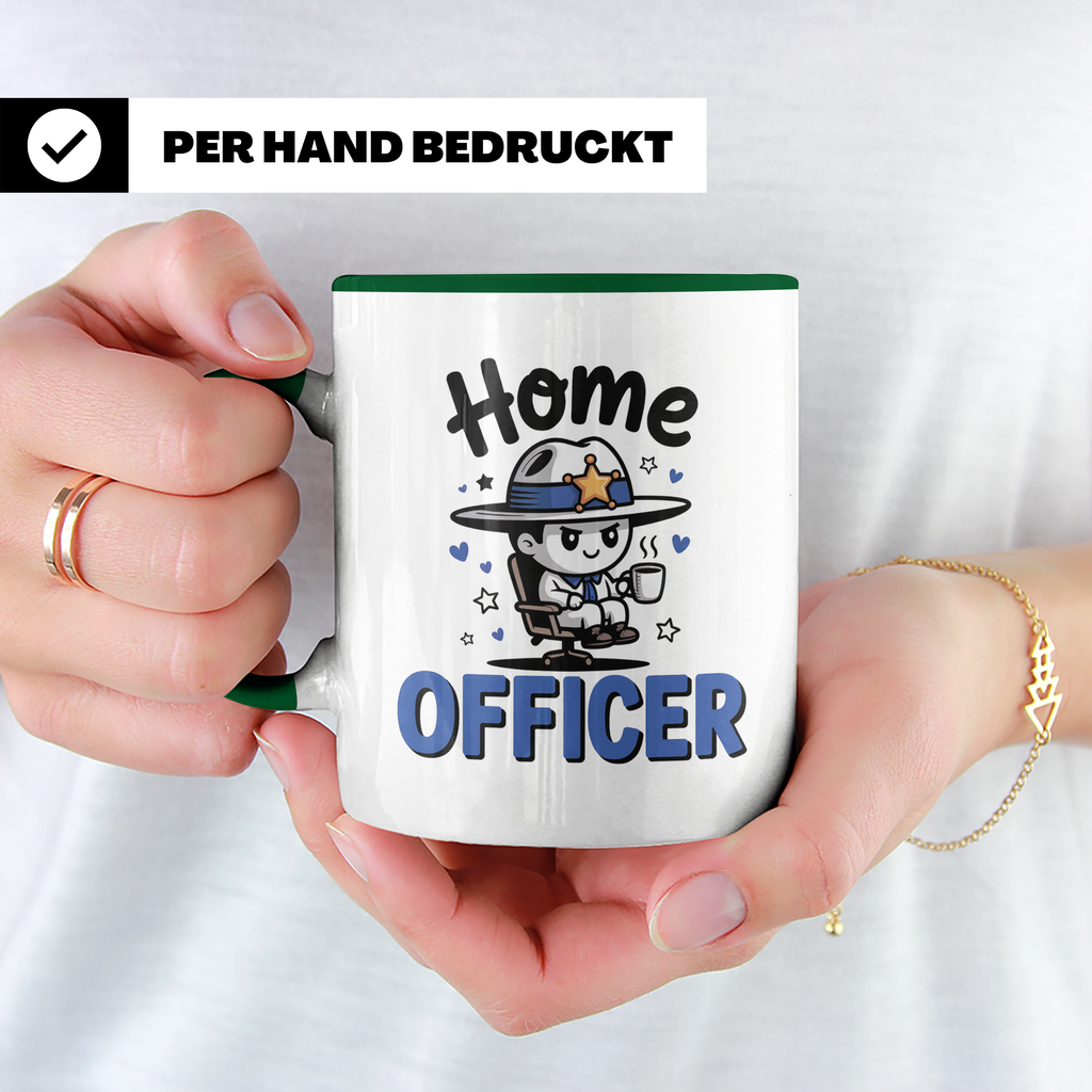 Home Officer Tasse | Remote Sheriff Held Gadget | Lustige Büro Geschenkidee für Polizisten im Homeoffice | Work from Home Cop Geschenk für G