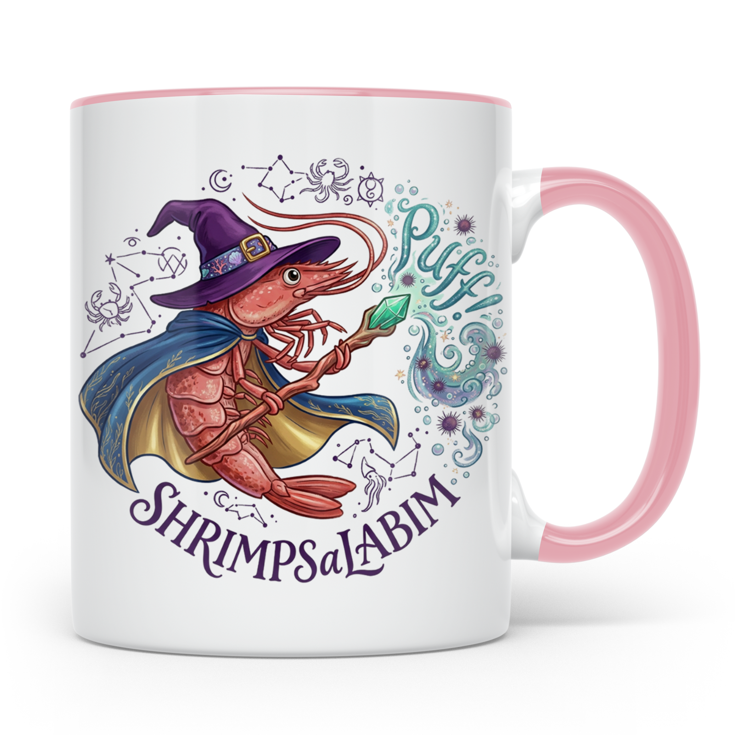 Garnele Zauberer Tasse Shrimpsalabim lustiges Fantasy Kruste – Rosa [farbe:rosa]