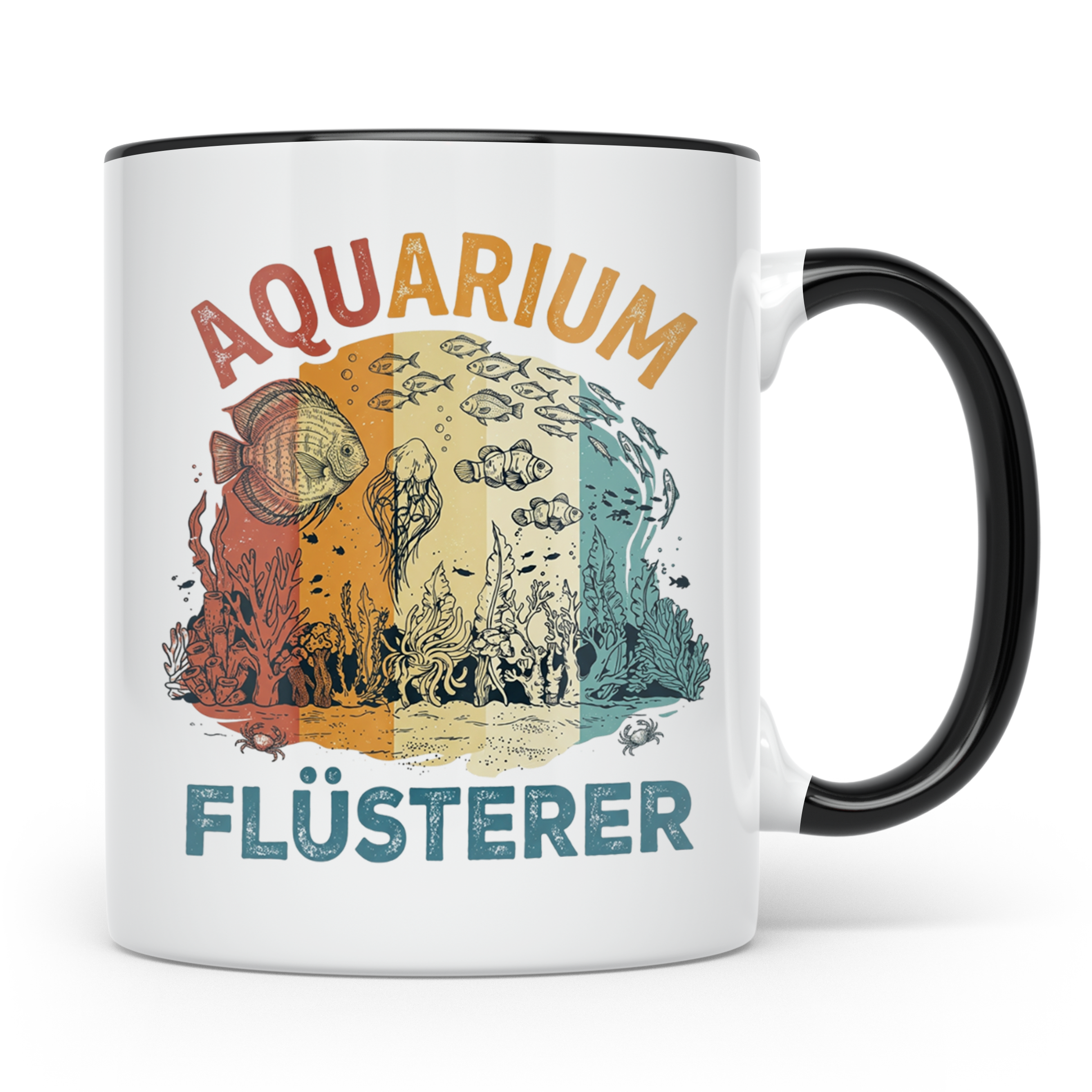 Aquarium Flüsterer Tasse für Aquarianer, Zierfische & Aquasc – Schwarz [farbe:schwarz]
